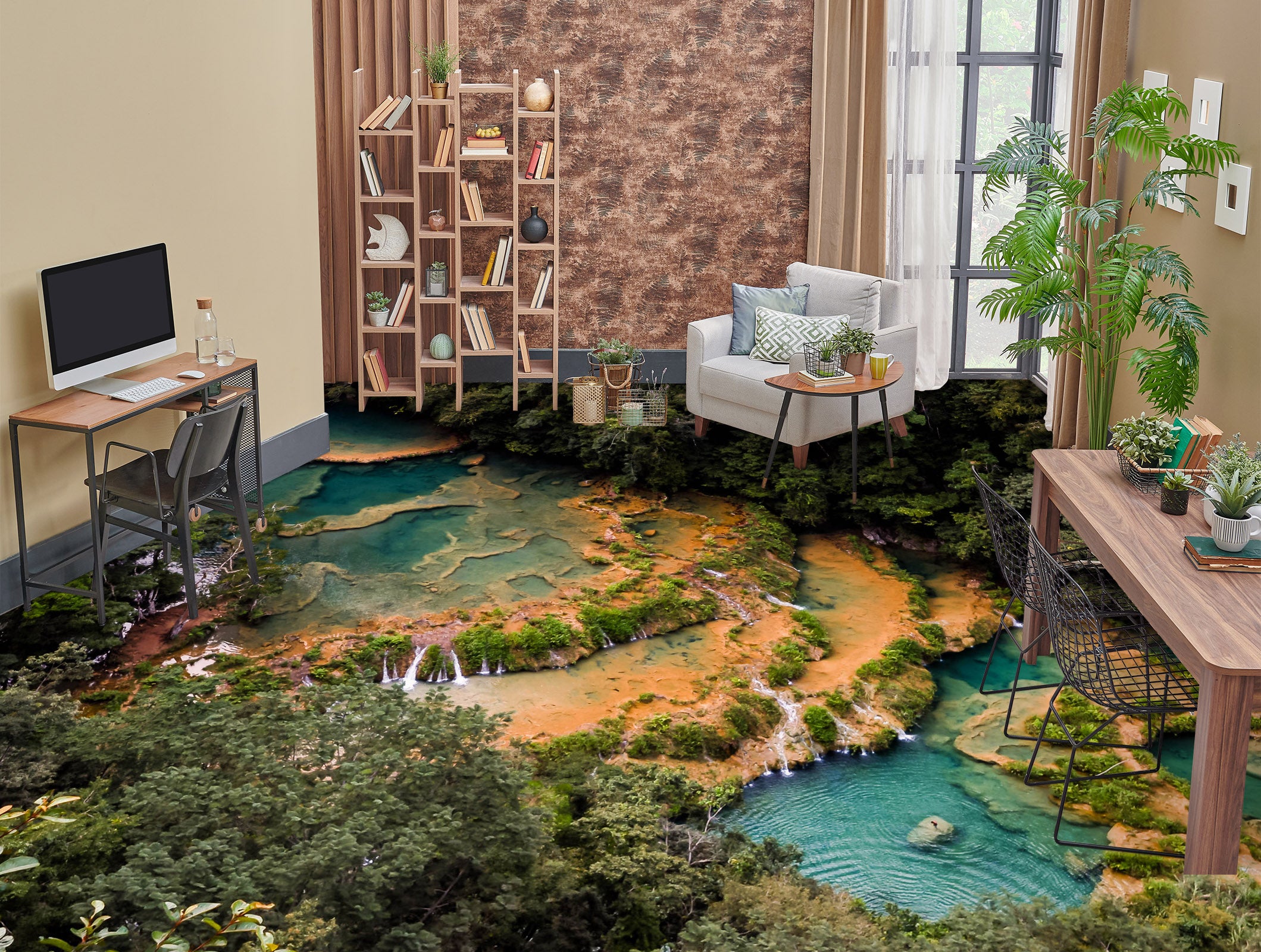 3D Terraced Art 035 Floor Mural  Wallpaper Murals Rug & Mat Print Epoxy waterproof bath floor