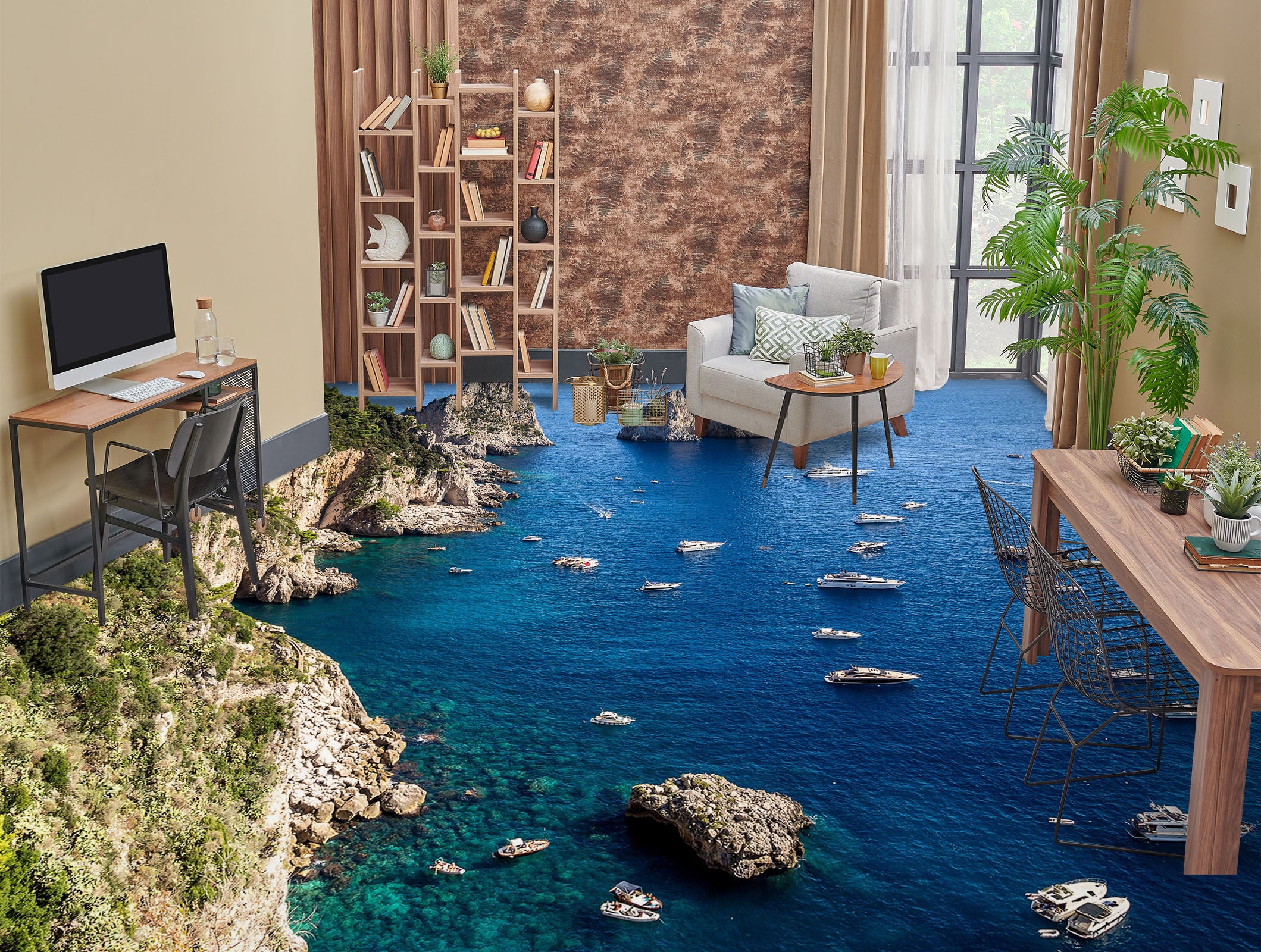 3D Fragment Sea Stones 1474 Floor Mural  Wallpaper Murals Self-Adhesive Removable Print Epoxy