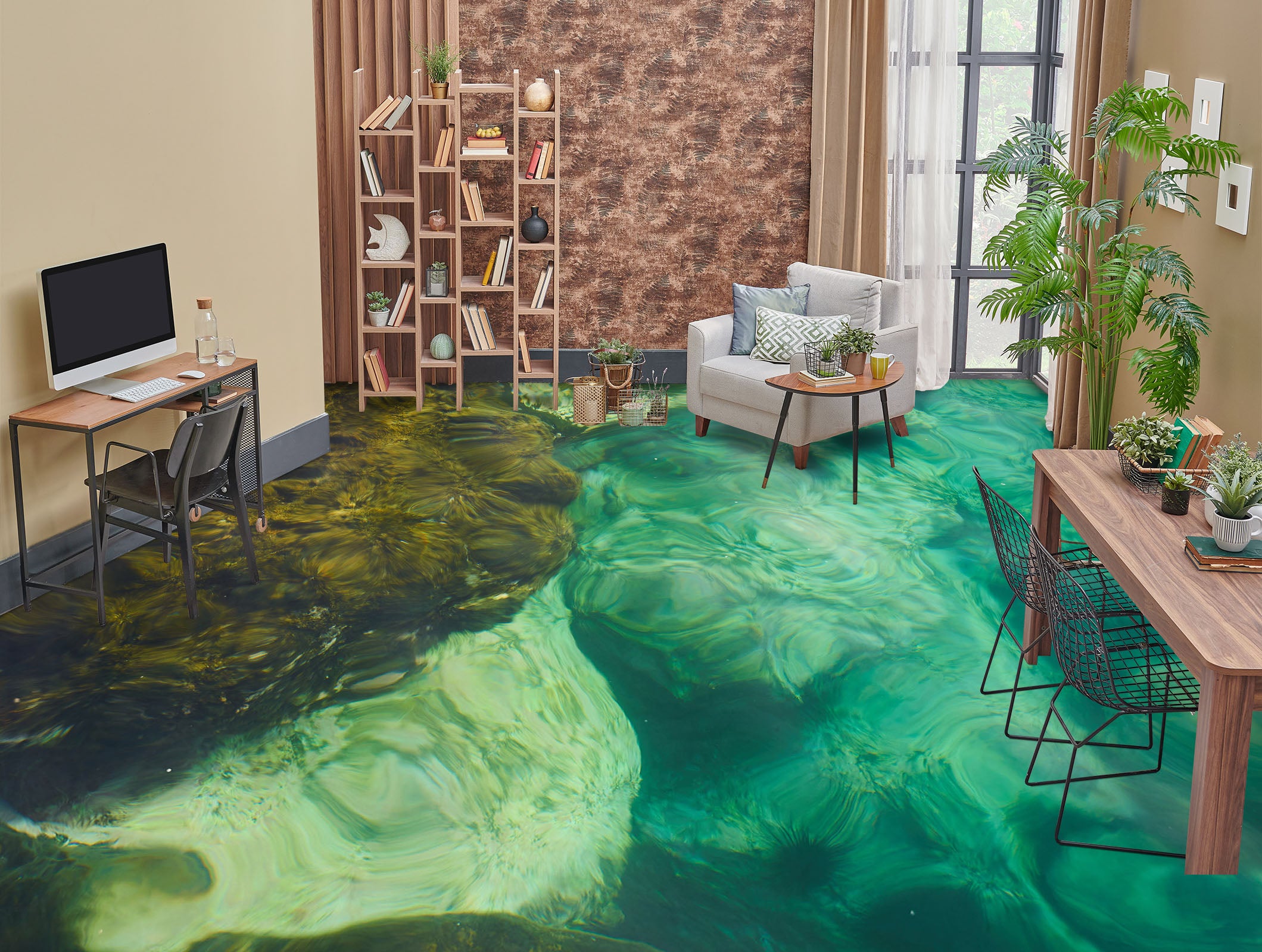 3D Tranquil Green Lake 865 Floor Mural  Wallpaper Murals Rug & Mat Print Epoxy waterproof bath floor