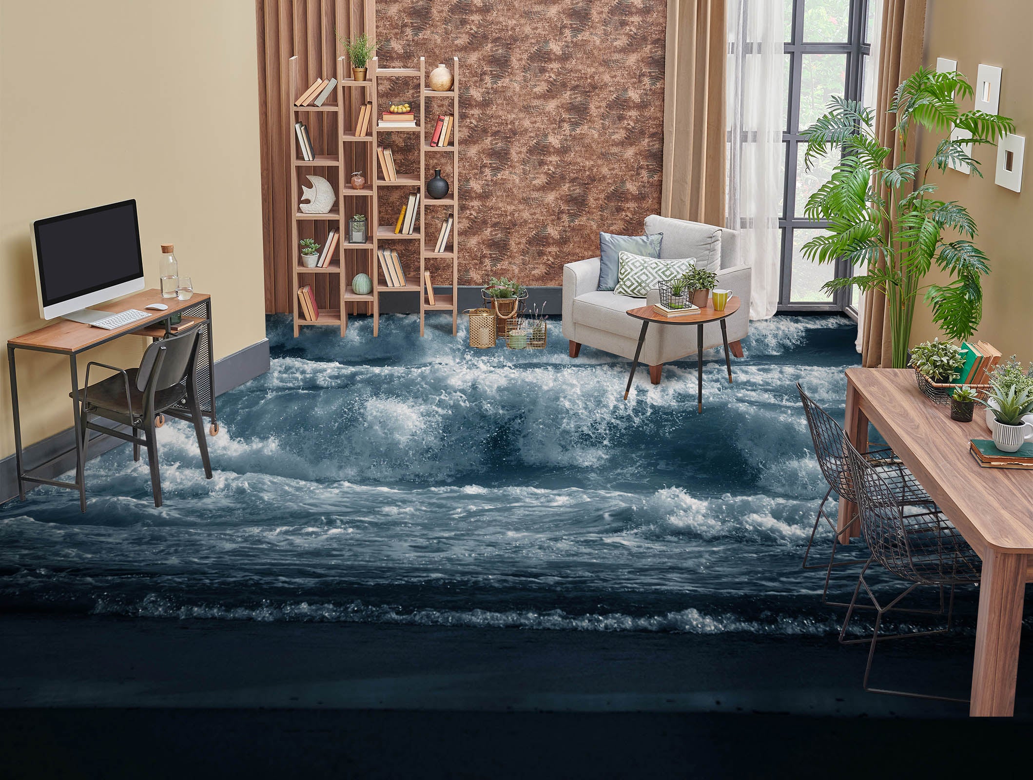 3D Shocking Waves 1464 Floor Mural  Wallpaper Murals Self-Adhesive Removable Print Epoxy