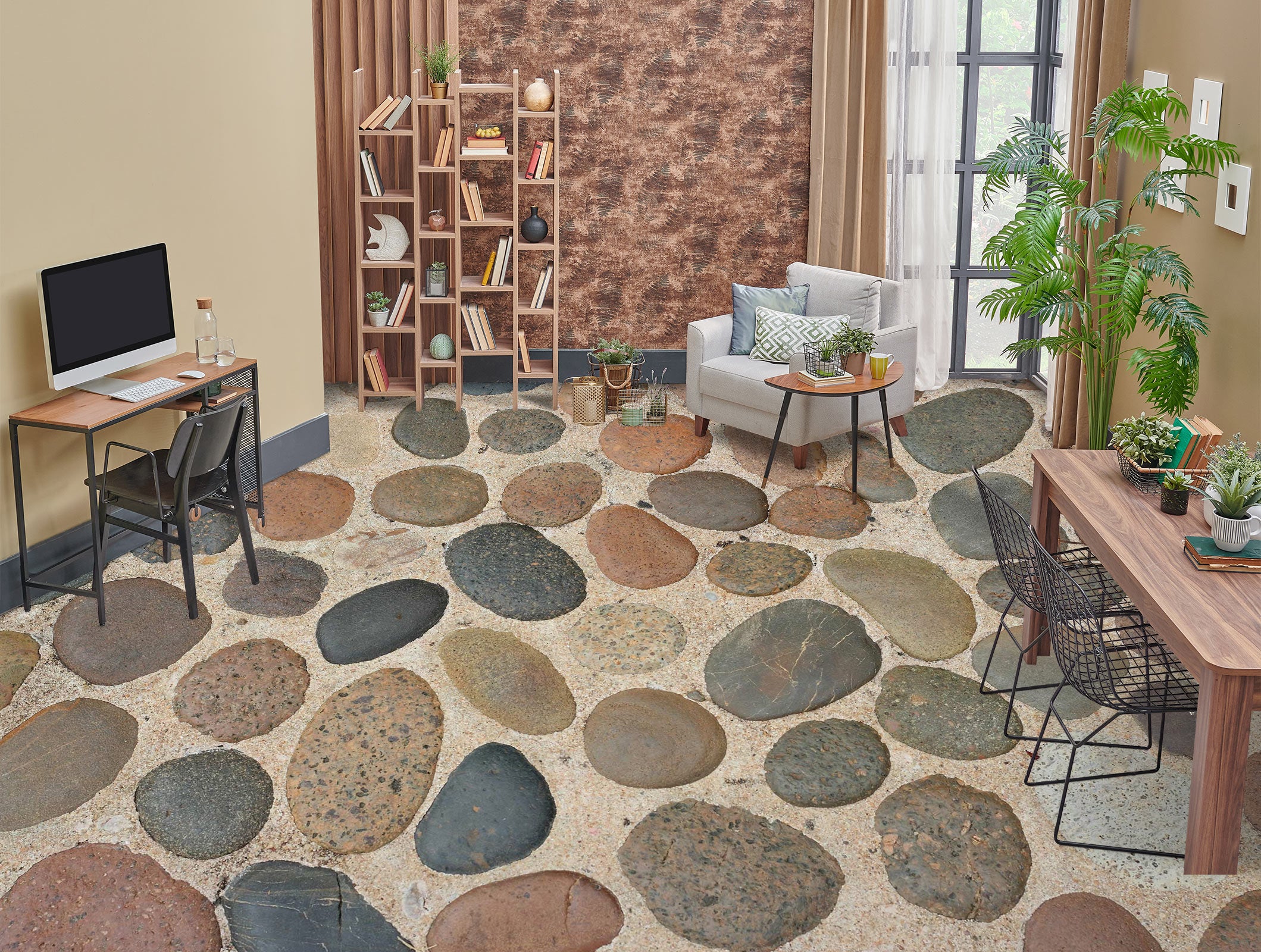 3D Time Art Pebbles 636 Floor Mural  Wallpaper Murals Rug & Mat Print Epoxy waterproof bath floor