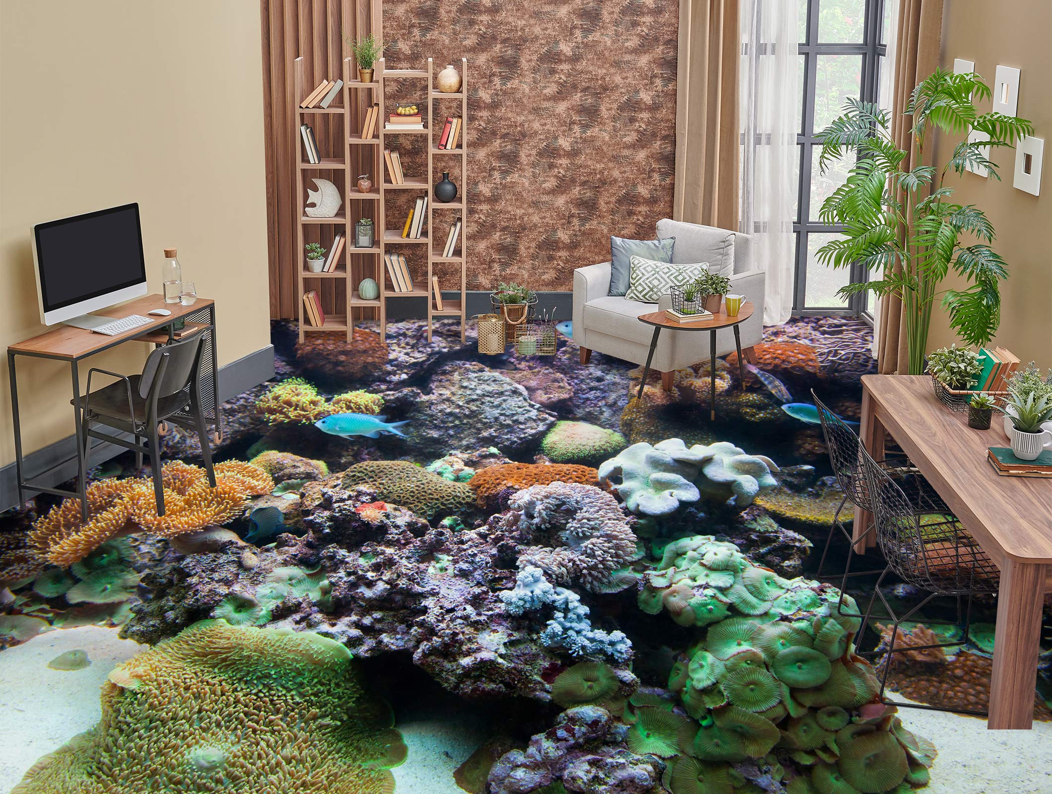 3D Delicate Coral 612 Floor Mural  Wallpaper Murals Rug & Mat Print Epoxy waterproof bath floor