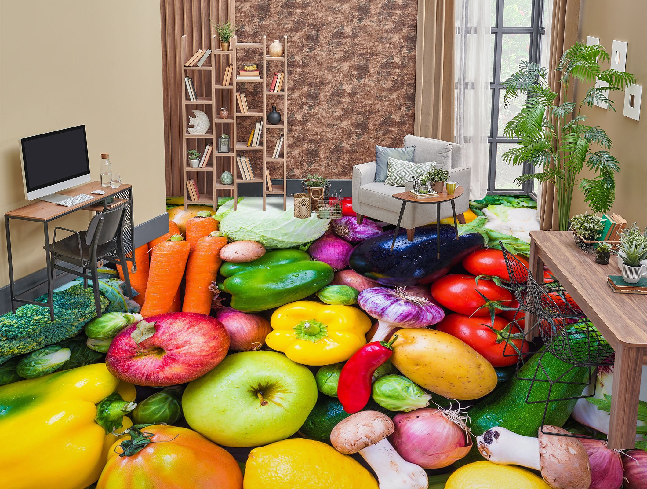 3D Vegetable Life 1489 Floor Mural  Wallpaper Murals Self-Adhesive Removable Print Epoxy