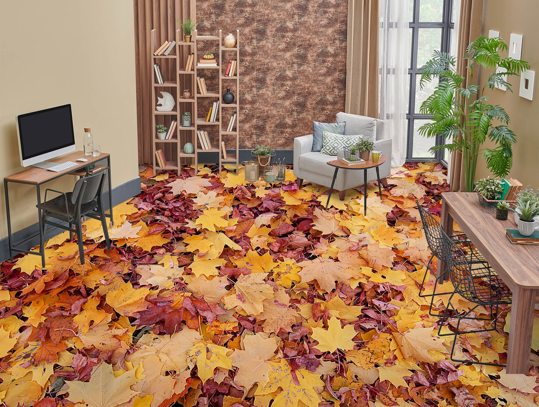 3D Autumn Leaves Memories 546 Floor Mural  Wallpaper Murals Rug & Mat Print Epoxy waterproof bath floor