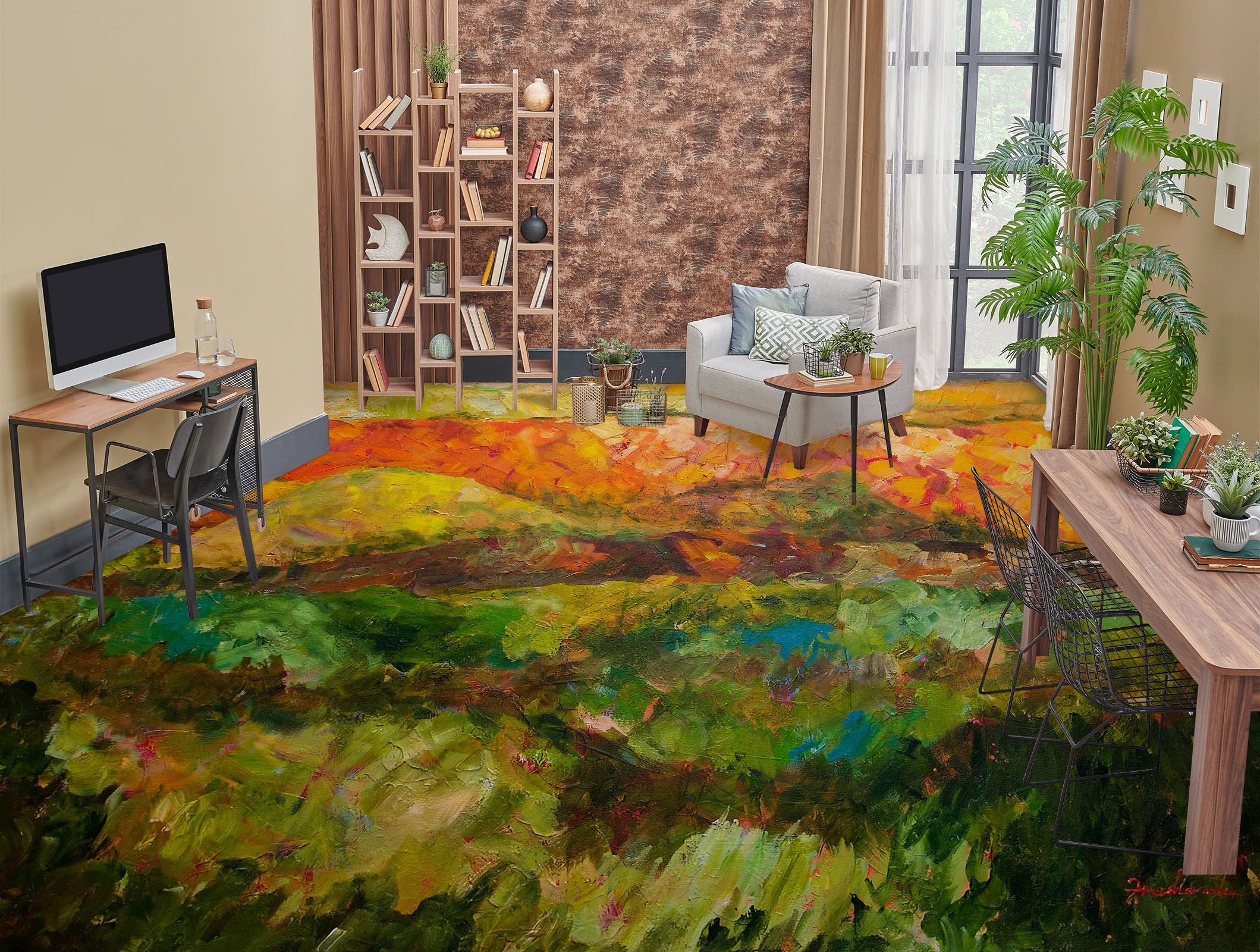 3D Grass Oil Painting 9934 Allan P. Friedlander Floor Mural  Wallpaper Murals Self-Adhesive Removable Print Epoxy