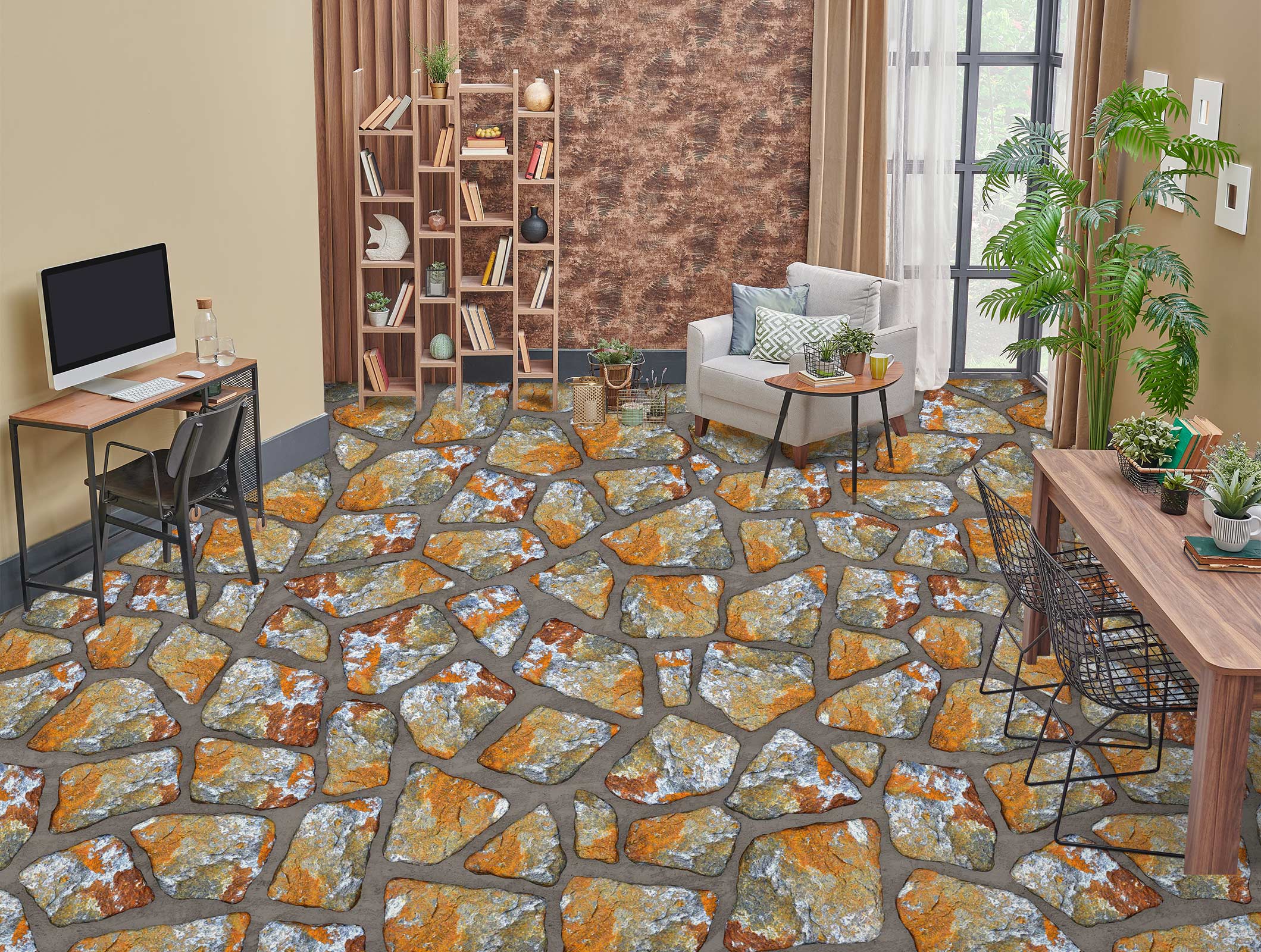 3D Colored Irregular Stones 097 Floor Mural  Wallpaper Murals Rug & Mat Print Epoxy waterproof bath floor
