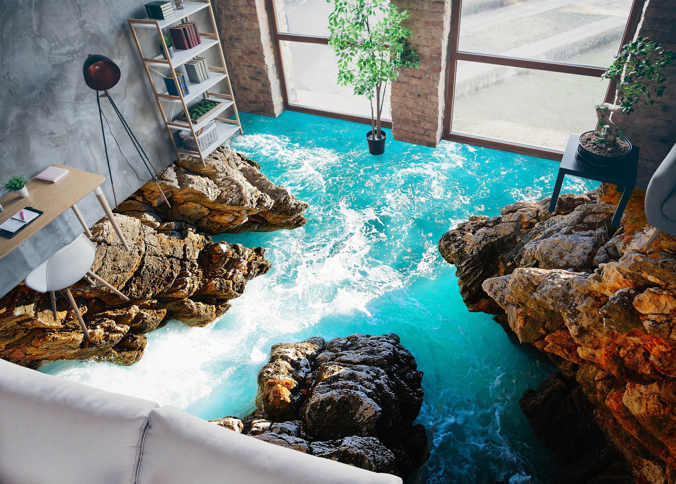 3D Reef And Blue Sea 302 Floor Mural  Wallpaper Murals Rug & Mat Print Epoxy waterproof bath floor
