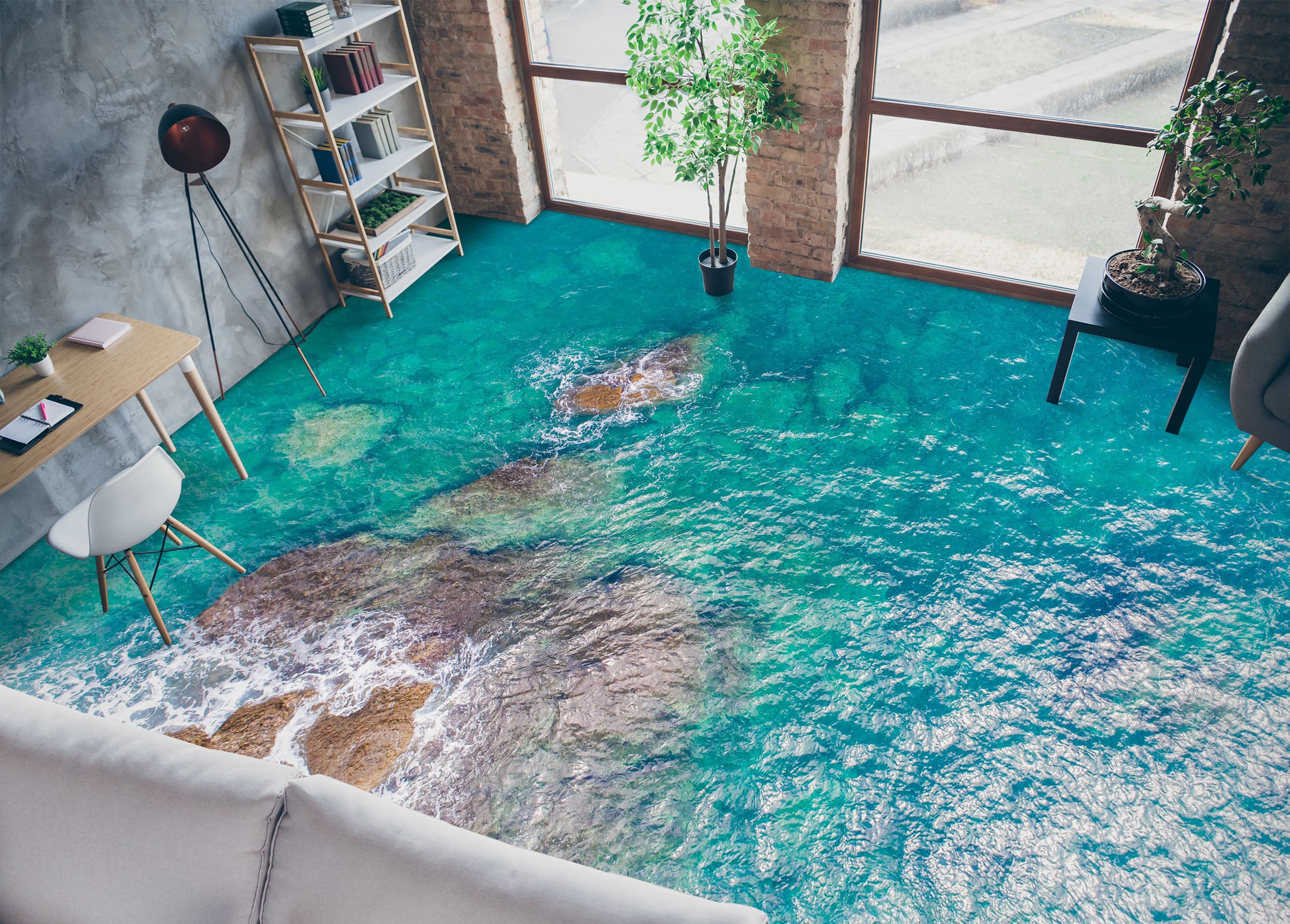 3D Cool And Clear Water 372 Floor Mural  Wallpaper Murals Rug & Mat Print Epoxy waterproof bath floor