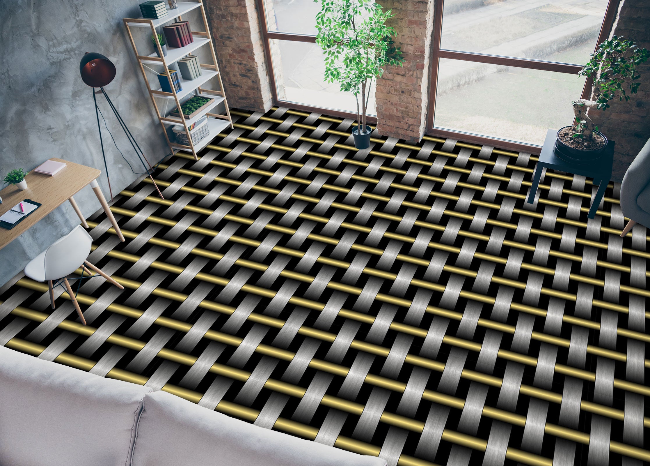 3D Black Rectangles 1400 Floor Mural  Wallpaper Murals Self-Adhesive Removable Print Epoxy