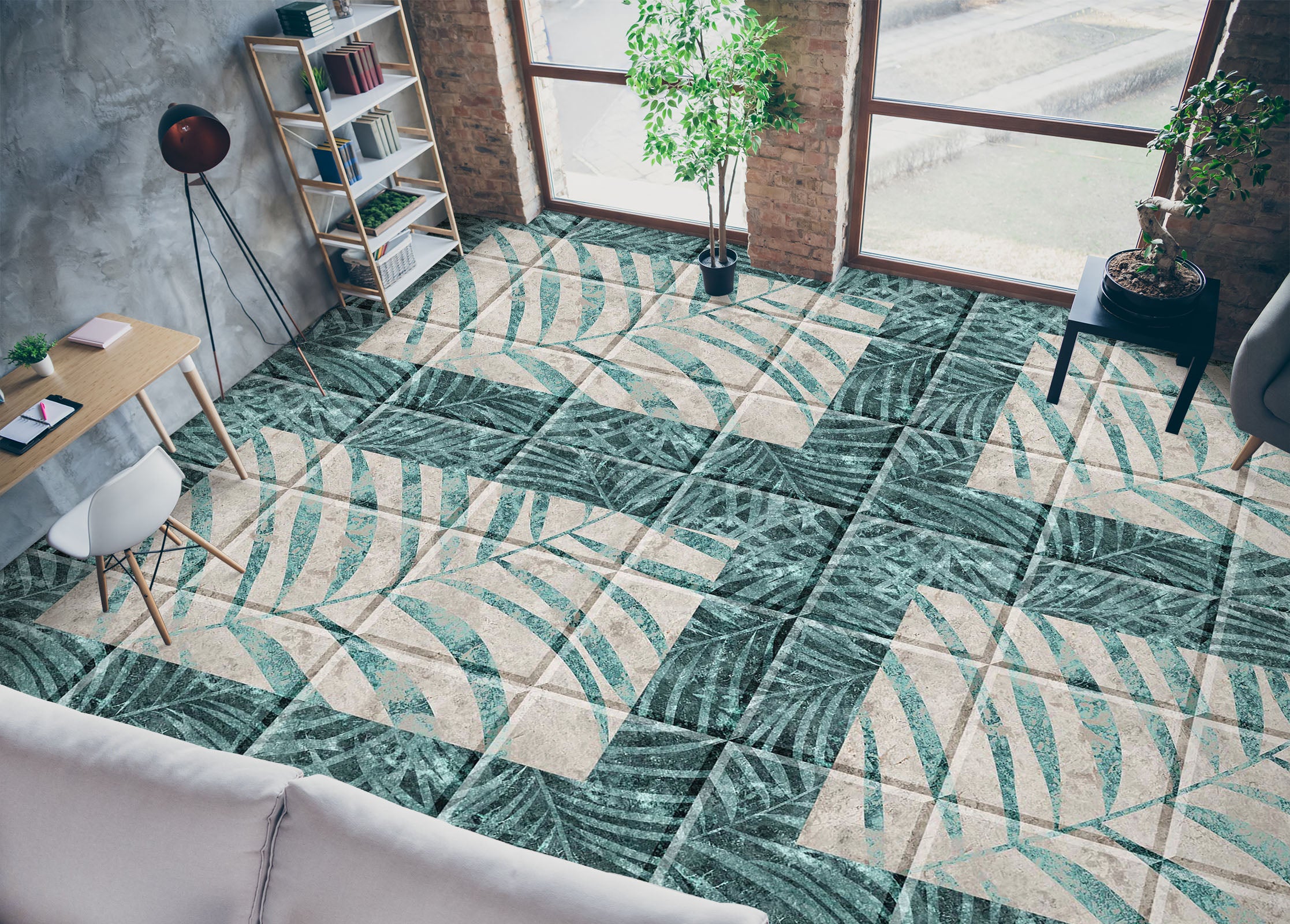 3D Leaf Art Pattern 925 Floor Mural  Wallpaper Murals Rug & Mat Print Epoxy waterproof bath floor