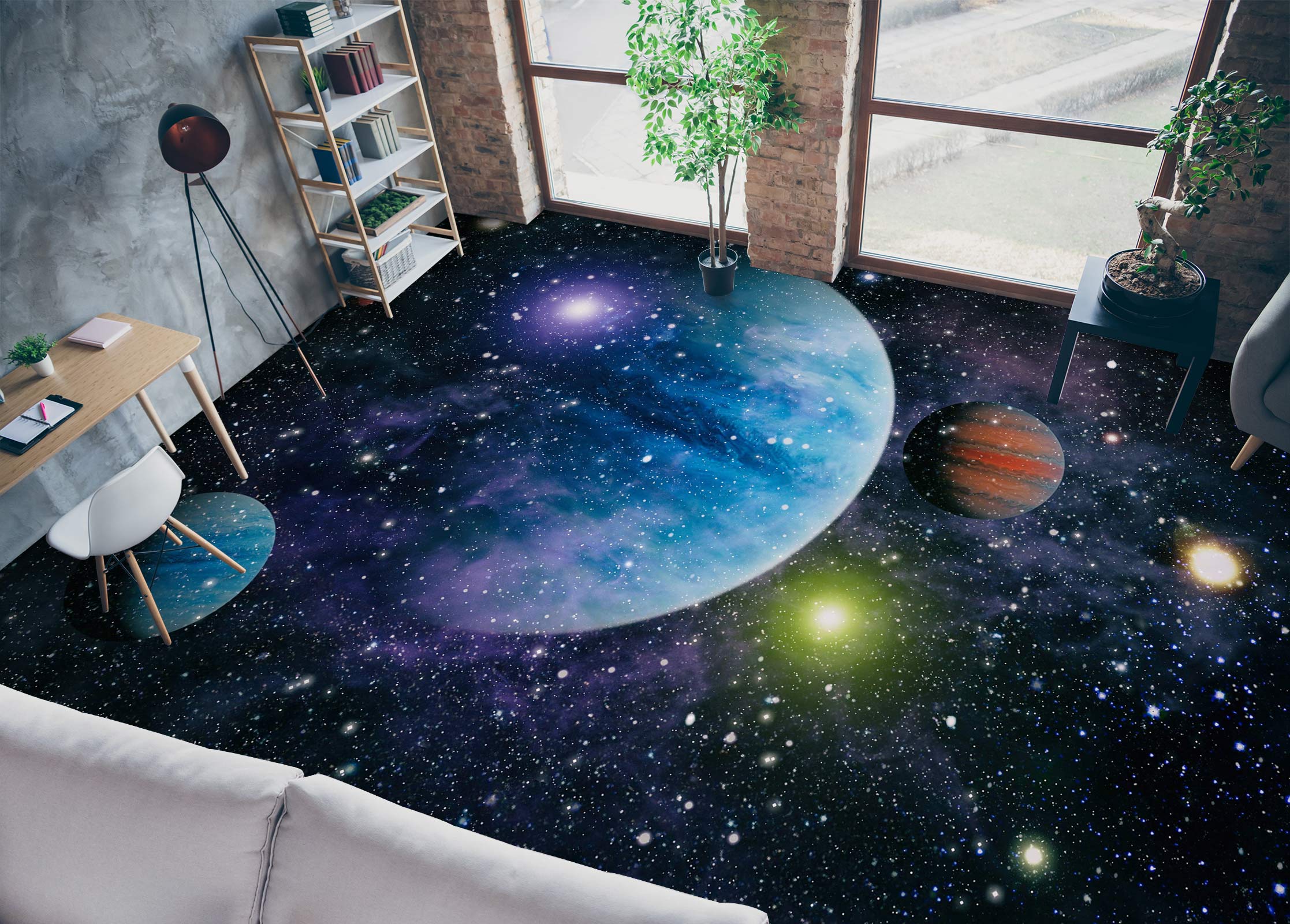 3D Blue Planets 094 Floor Mural  Wallpaper Murals Rug & Mat Print Epoxy waterproof bath floor
