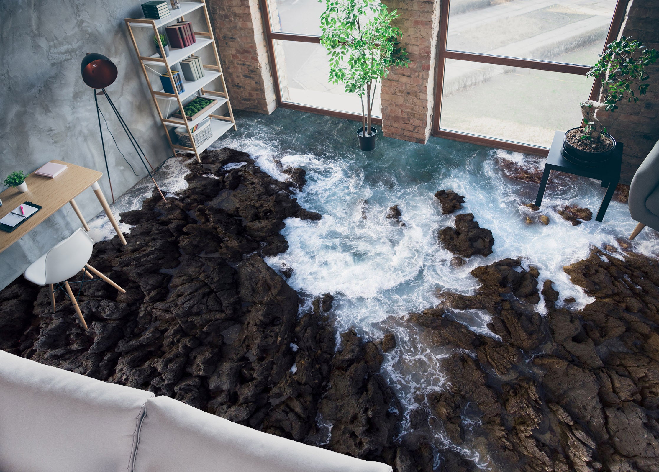 3D Black Coast Stones 271 Floor Mural  Wallpaper Murals Rug & Mat Print Epoxy waterproof bath floor