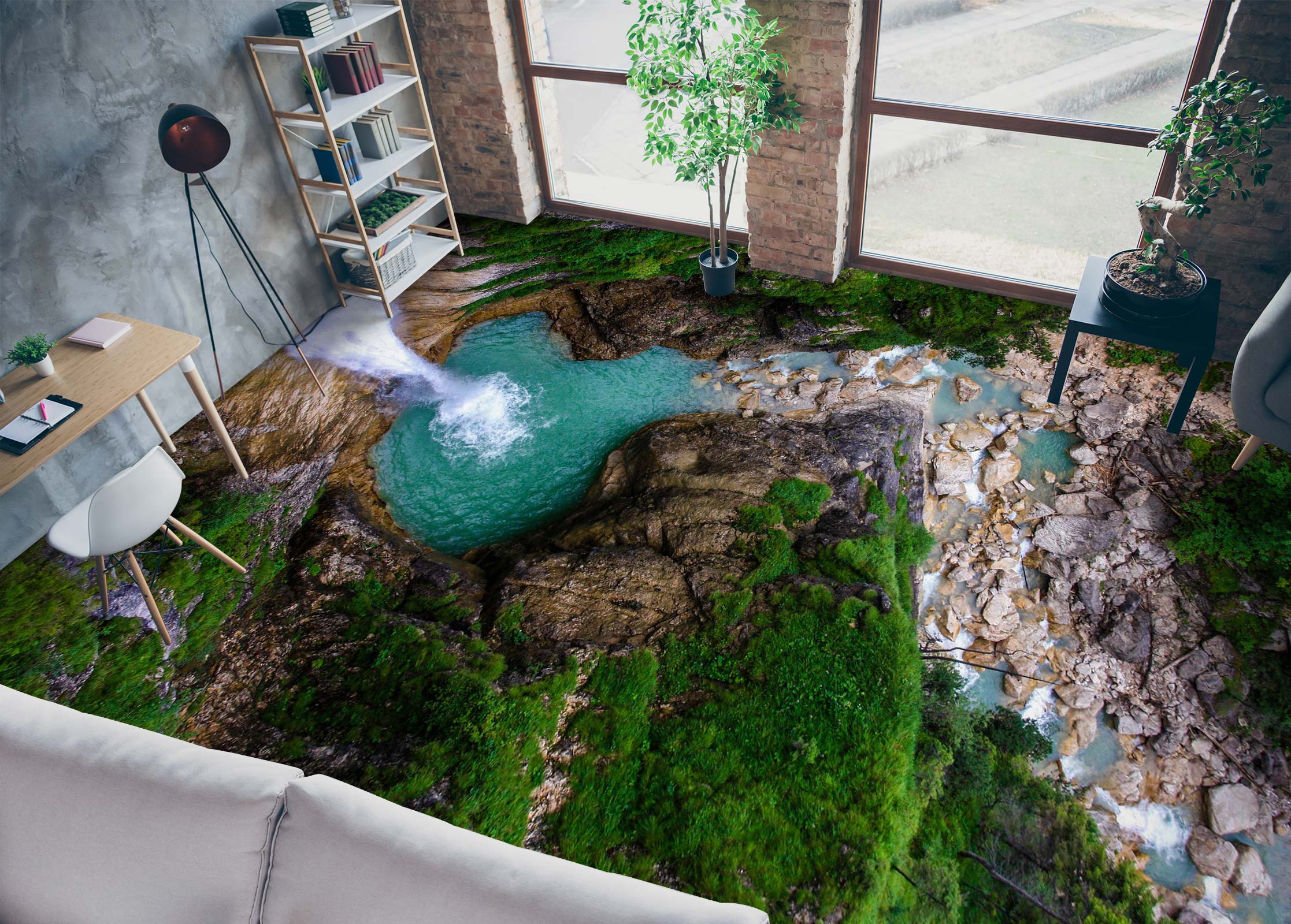 3D Hidden Lake 131 Floor Mural  Wallpaper Murals Rug & Mat Print Epoxy waterproof bath floor