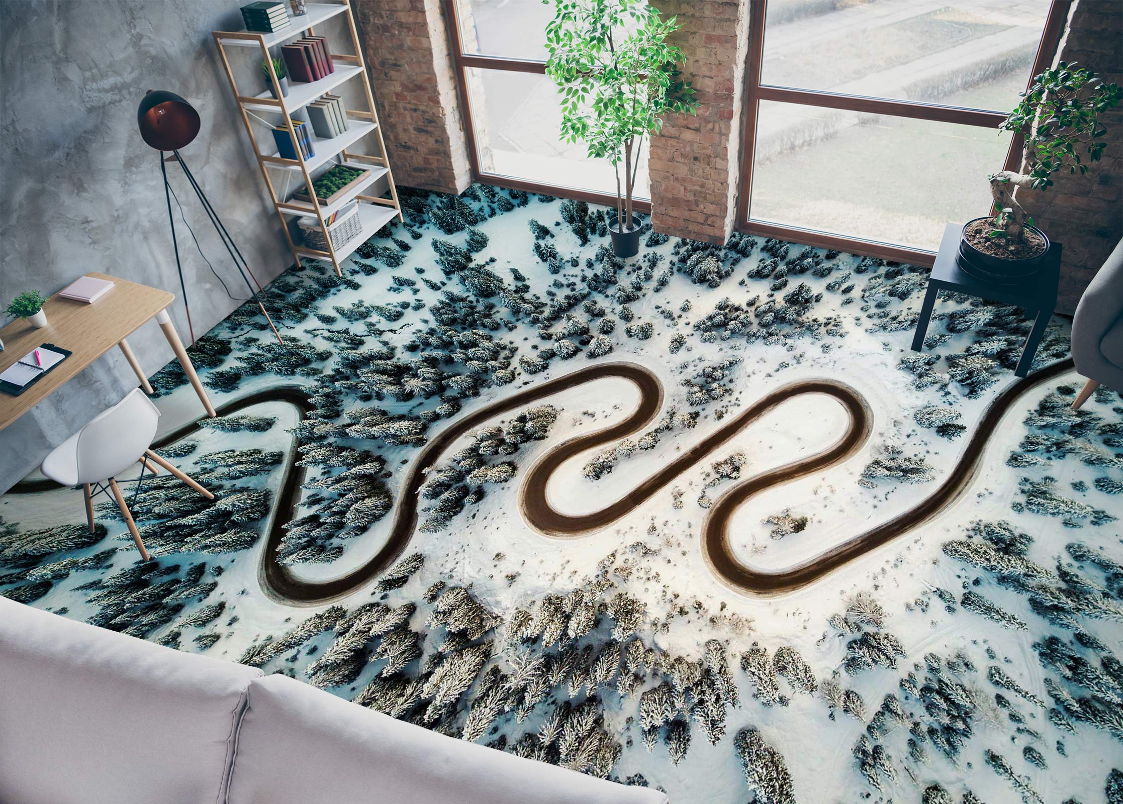 3D Curvy Road 108 Floor Mural