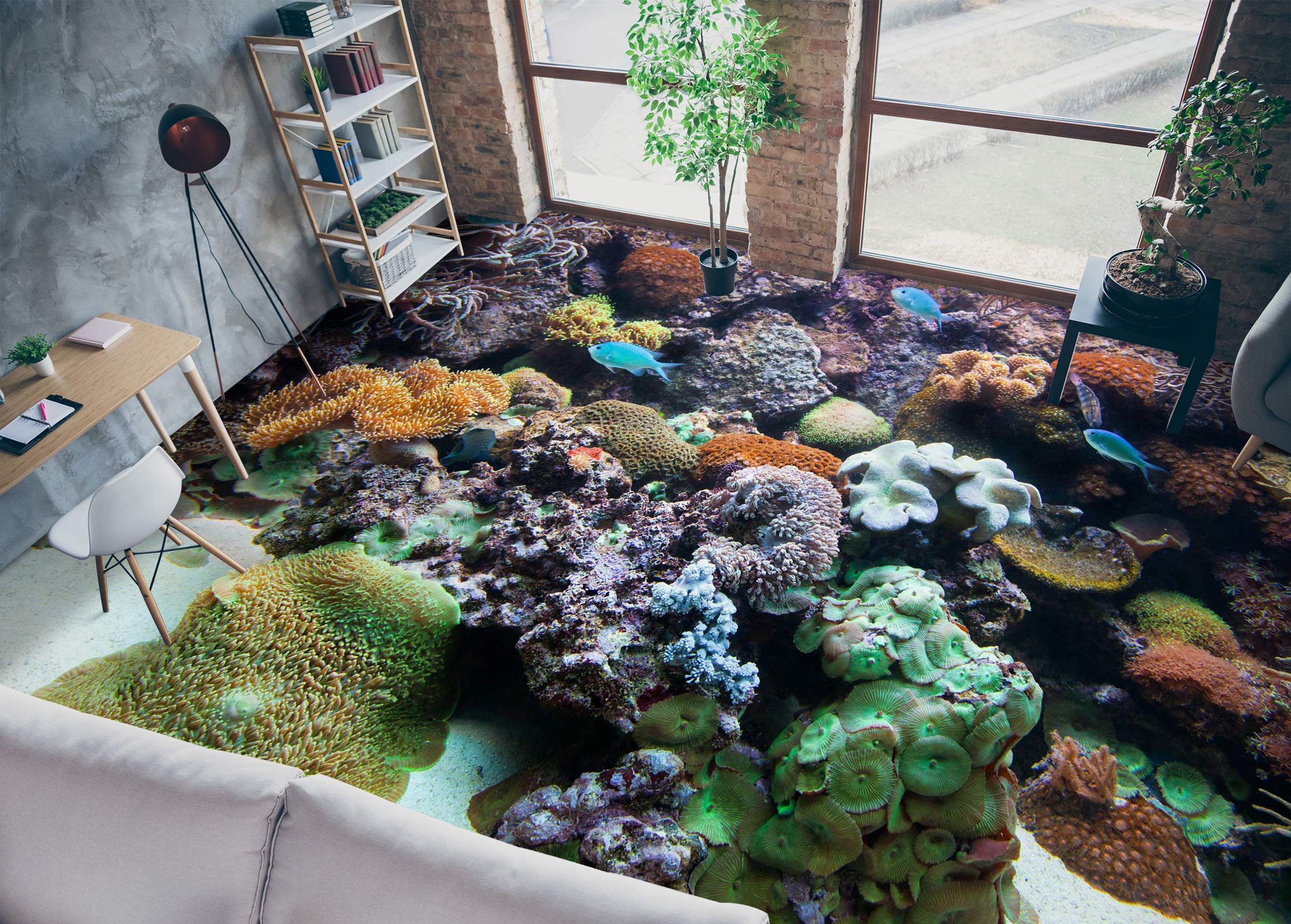 3D Delicate Coral 612 Floor Mural  Wallpaper Murals Rug & Mat Print Epoxy waterproof bath floor