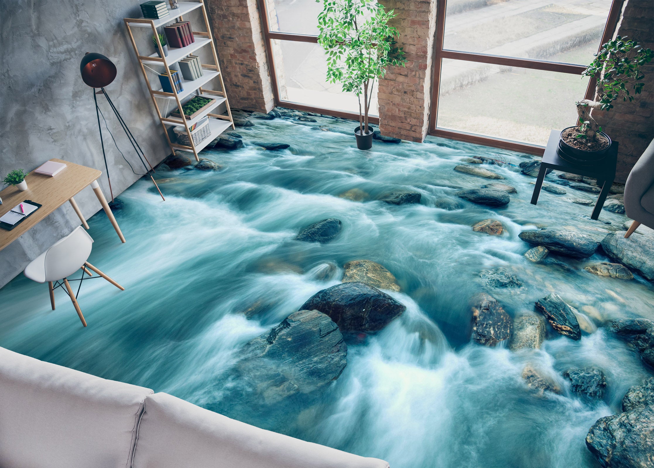 3D Turbulent Flowing Water 813 Floor Mural  Wallpaper Murals Rug & Mat Print Epoxy waterproof bath floor