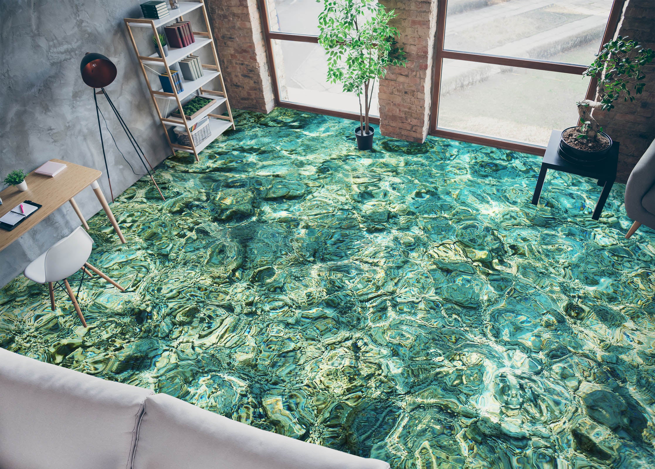 3D Art Green Sea 324 Floor Mural  Wallpaper Murals Rug & Mat Print Epoxy waterproof bath floor