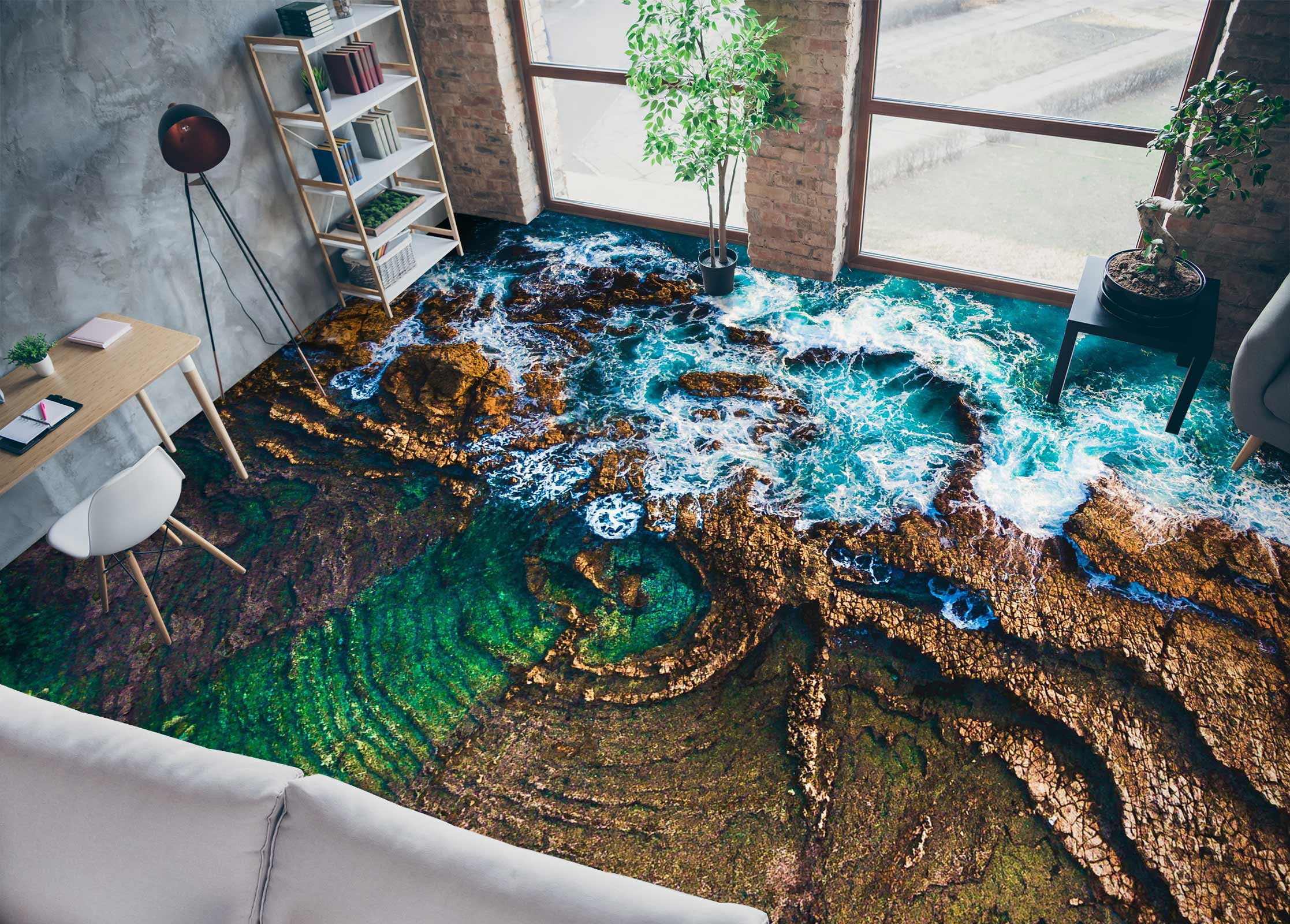 3D Chic Natural Sea 415 Floor Mural  Wallpaper Murals Rug & Mat Print Epoxy waterproof bath floor