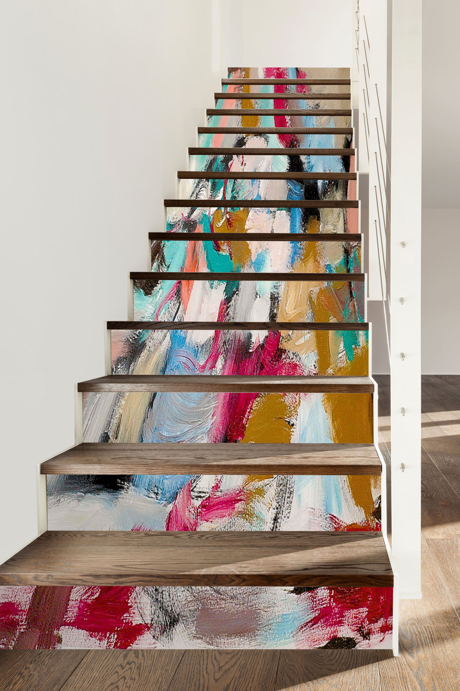 3D Colorful Paint Texture 90179 Allan P. Friedlander Stair Risers