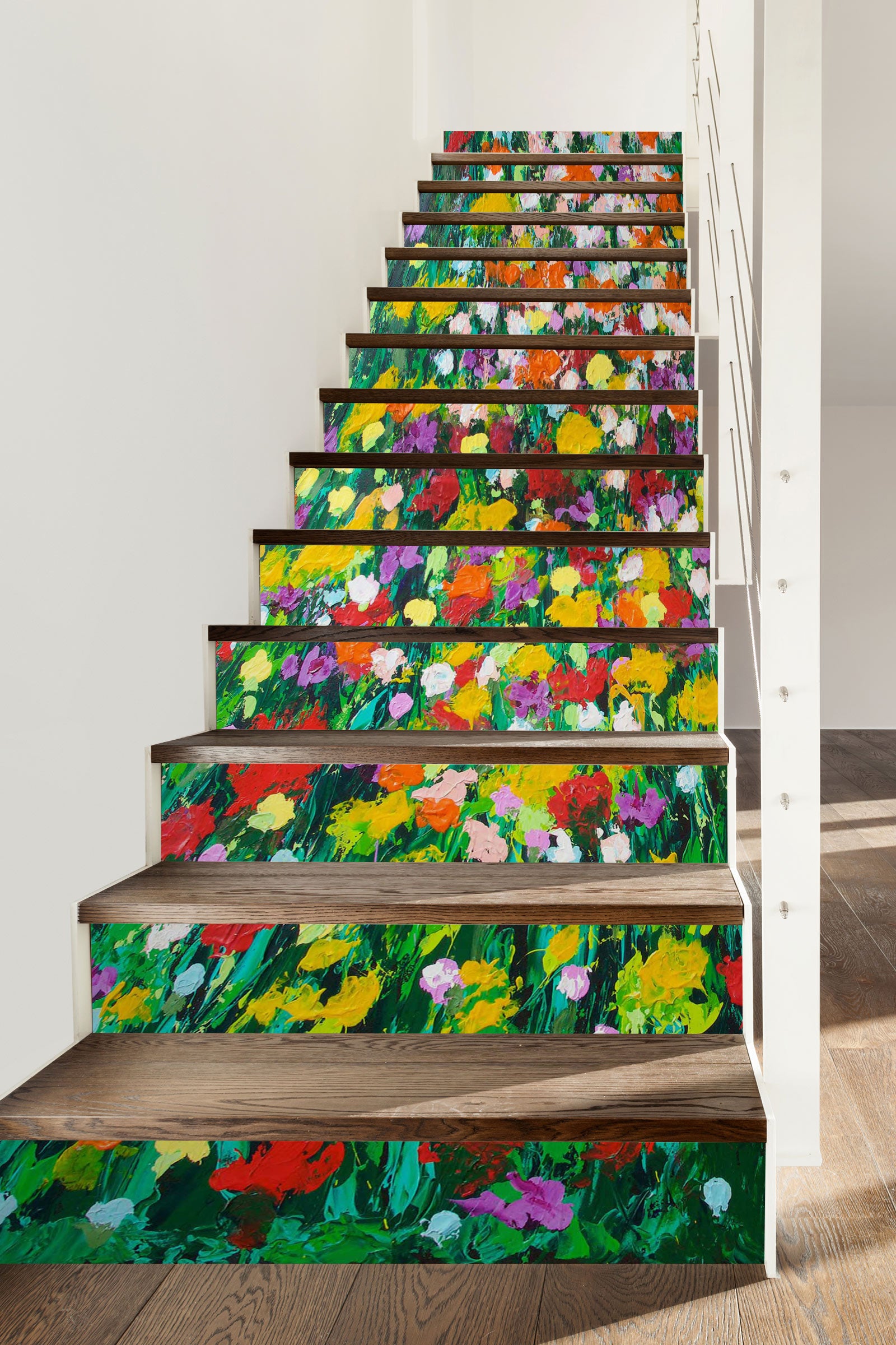 3D Colorful Flowers 89129 Allan P. Friedlander Stair Risers