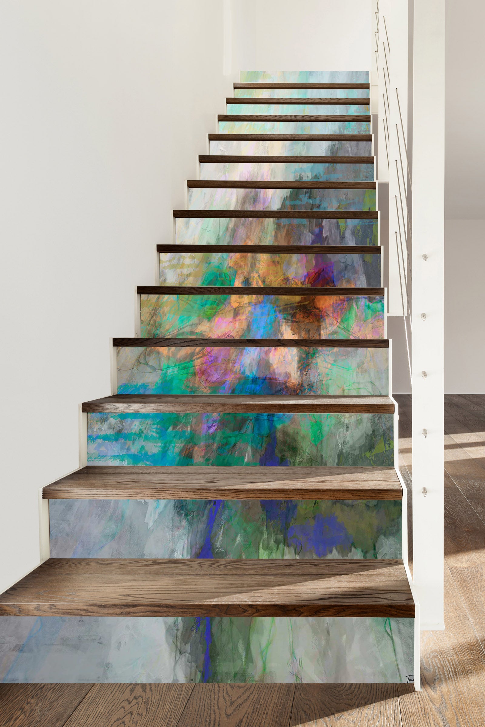 3D Ink Colorful Pattern 104212 Michael Tienhaara Stair Risers