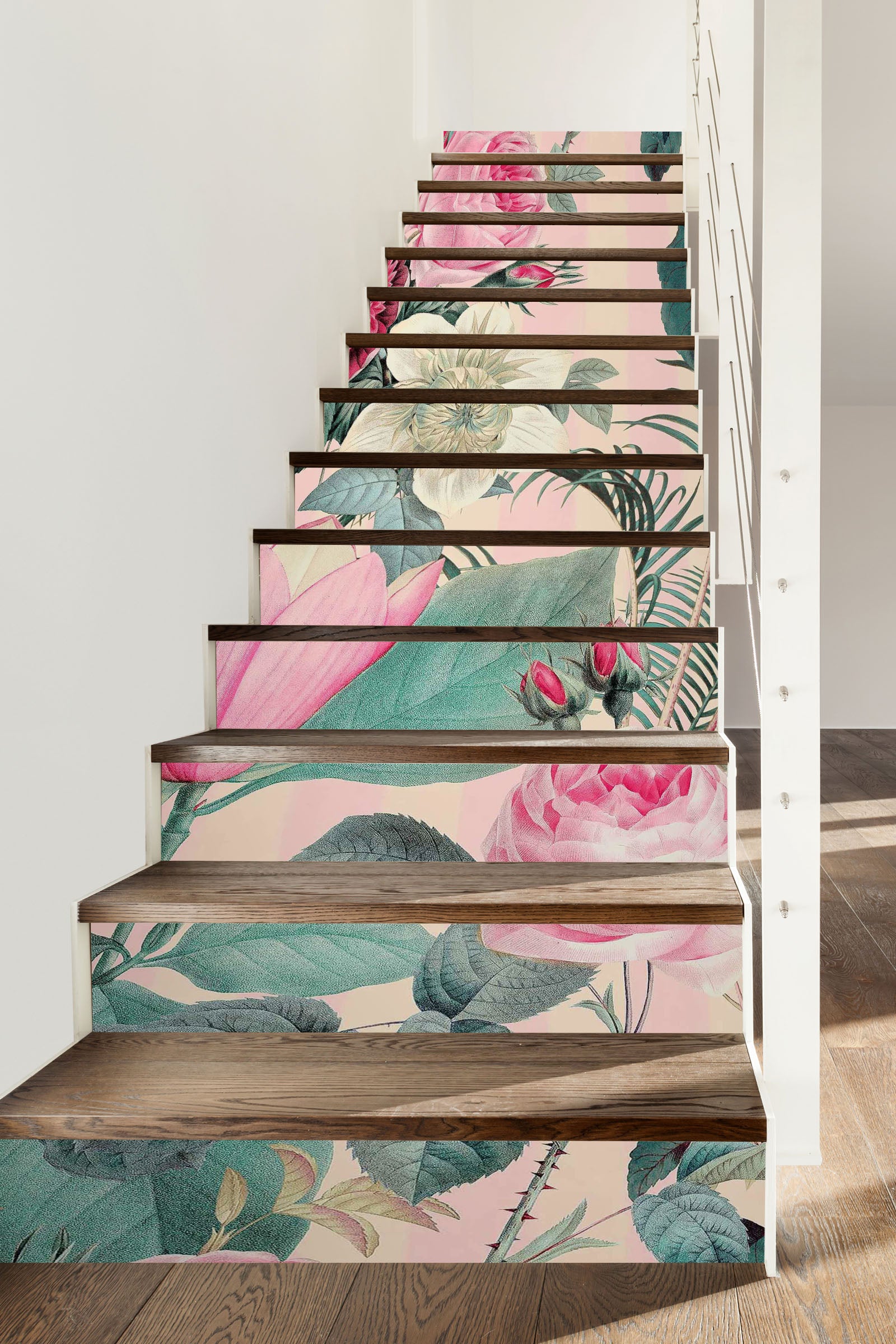 3D Pink Rose Pattern 109201 Andrea Haase Stair Risers