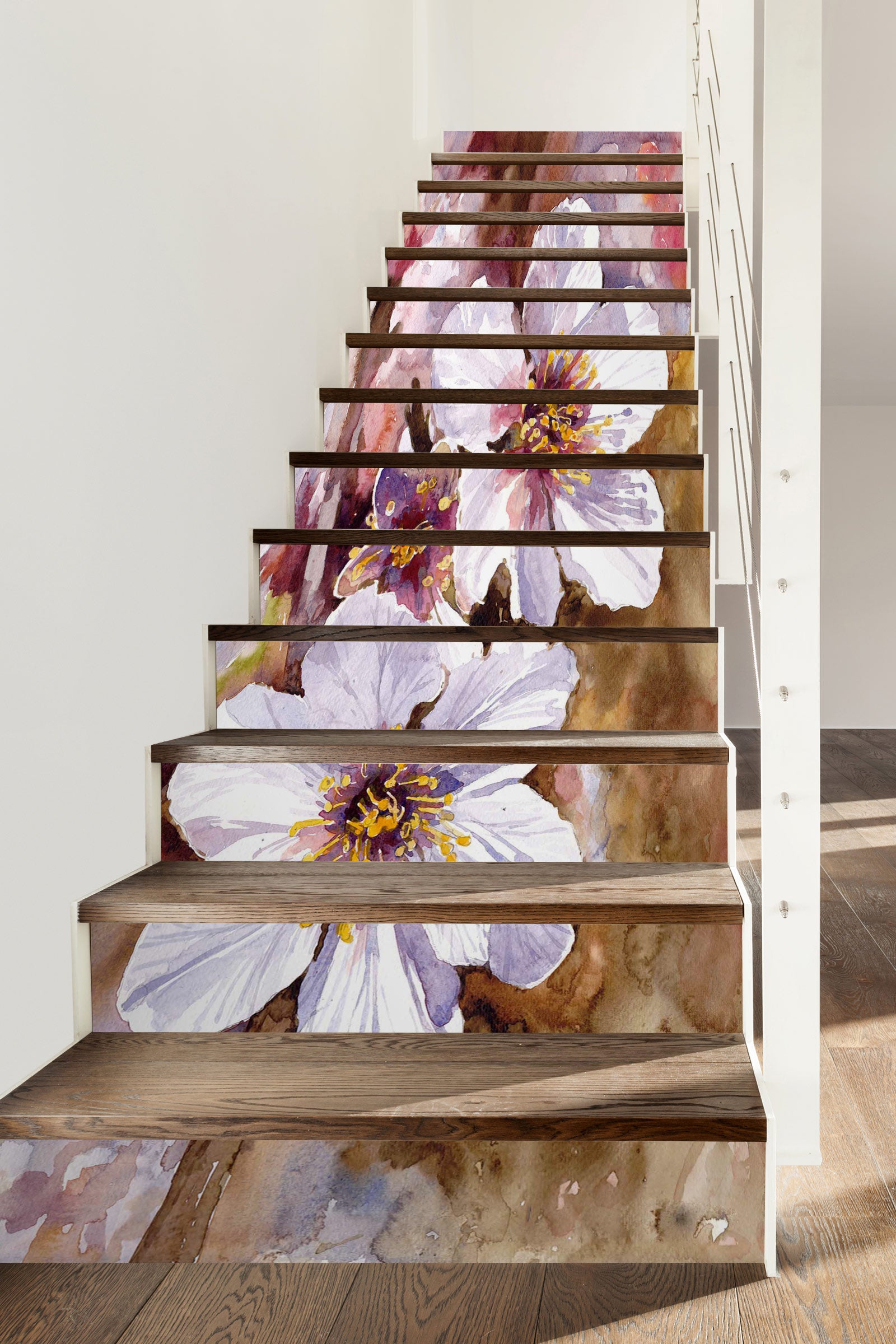 3D Delicate Flowers 201 Stair Risers