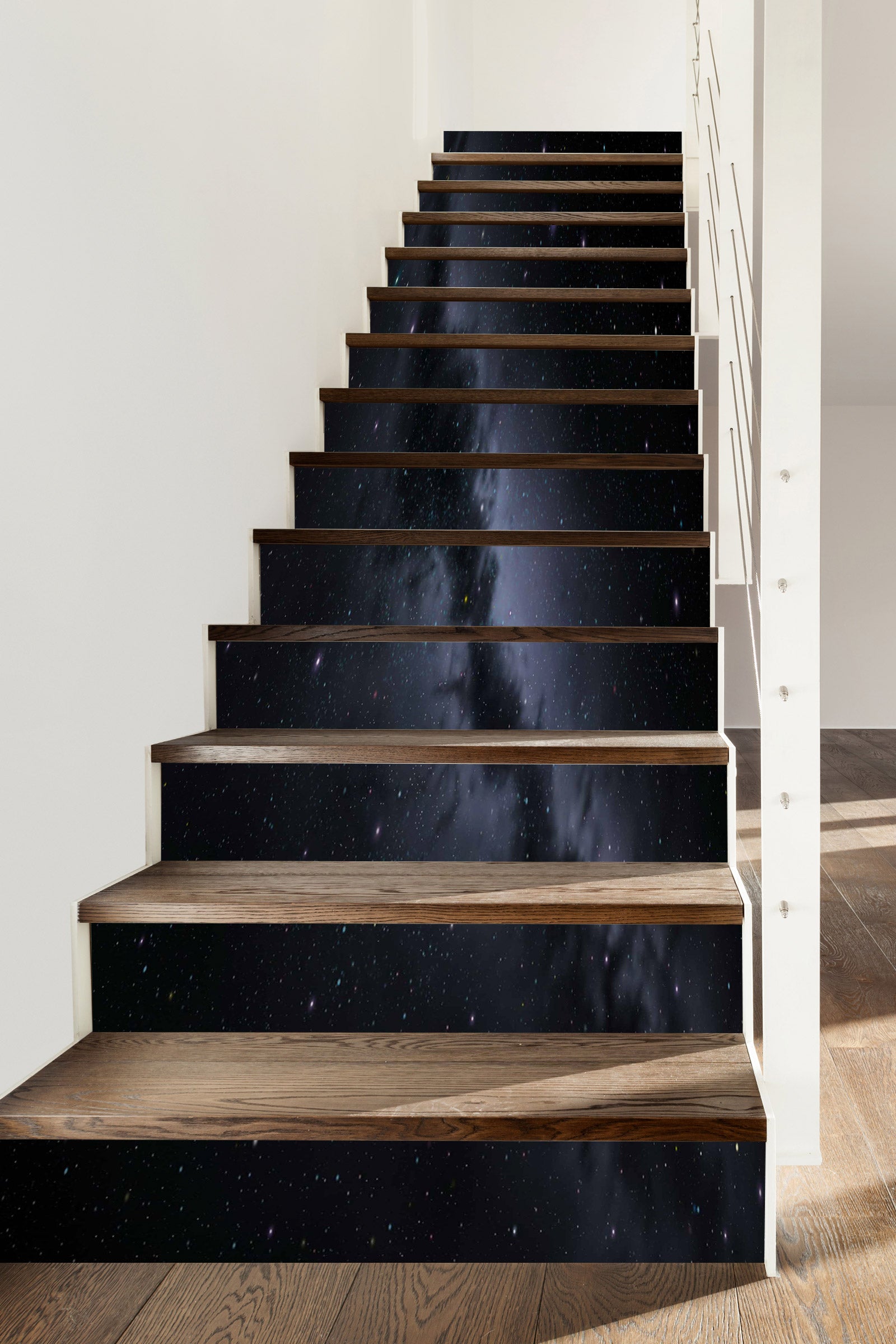 3D Dark Night Starry Sky 012 Stair Risers