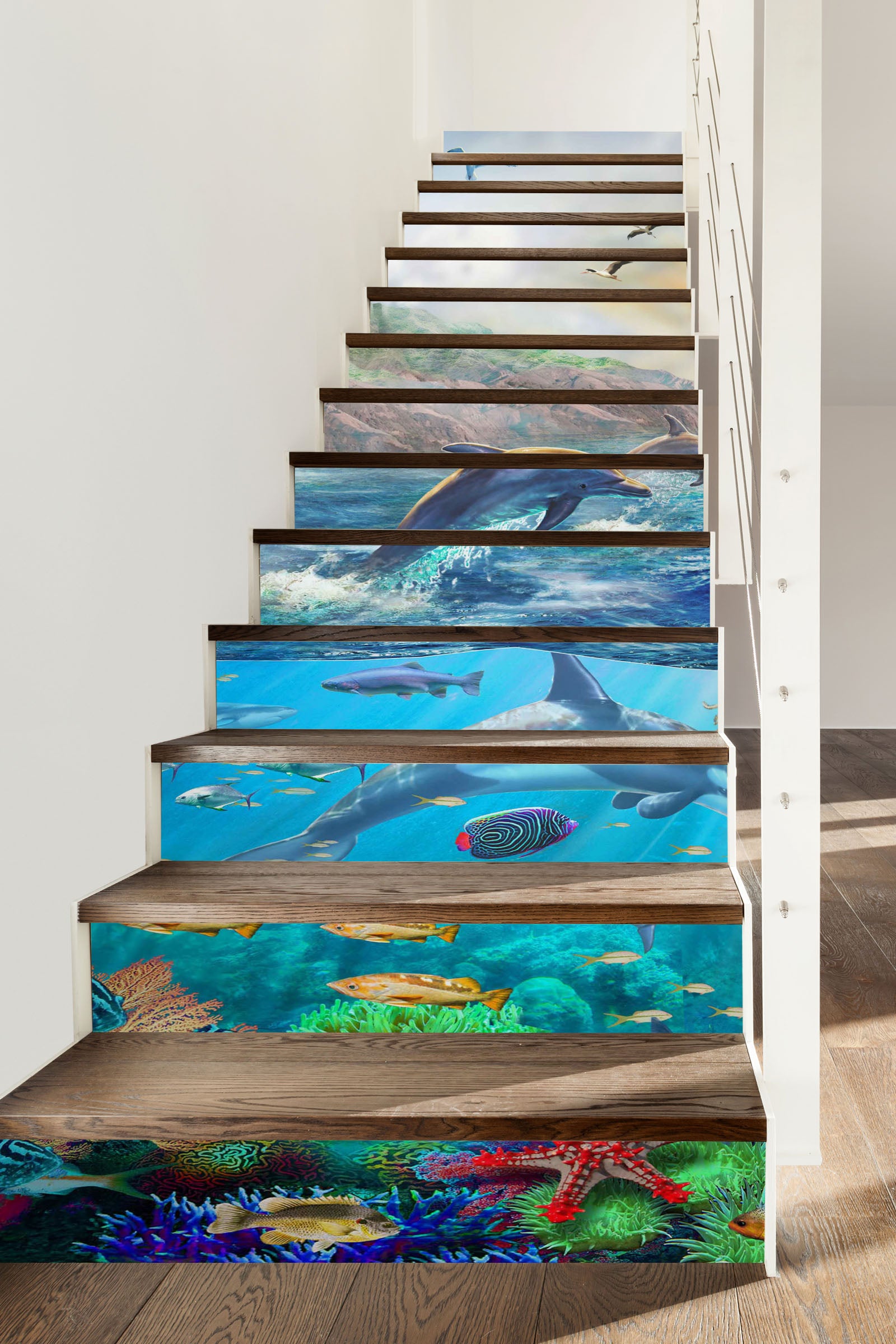 3D Ocean Dolphin 96178 Adrian Chesterman Stair Risers