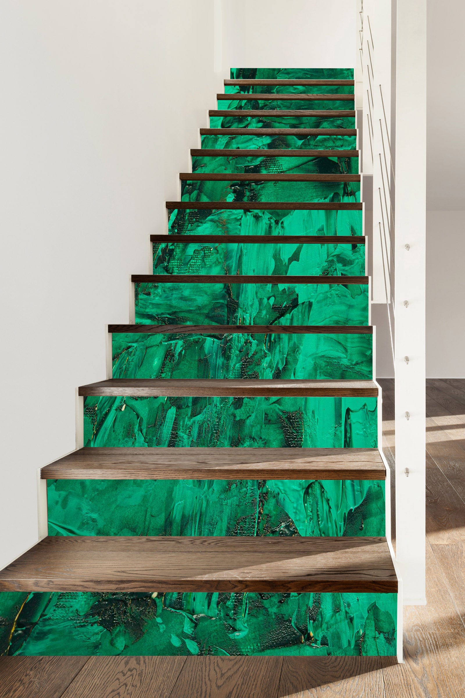 3D Stacked Fluorescent Green 583 Stair Risers