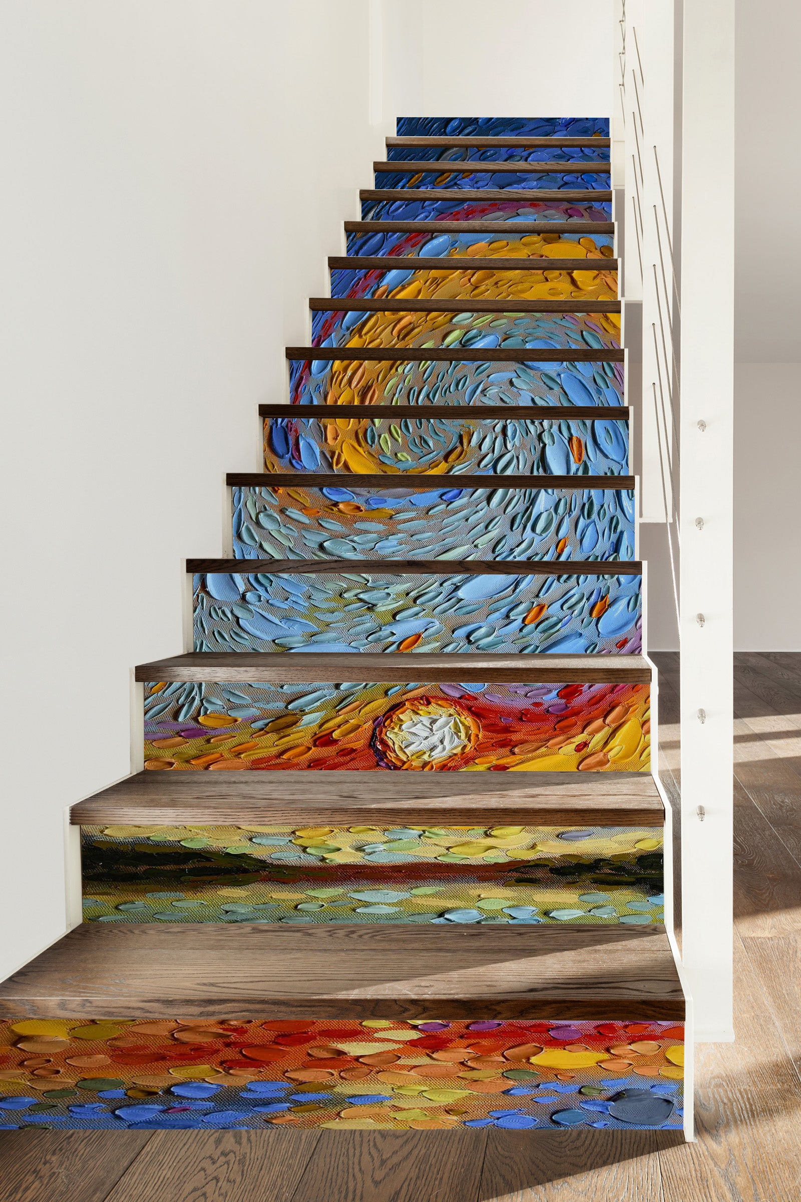 3D Red Blue Pattern Oil Painting 96155 Dena Tollefson Stair Risers