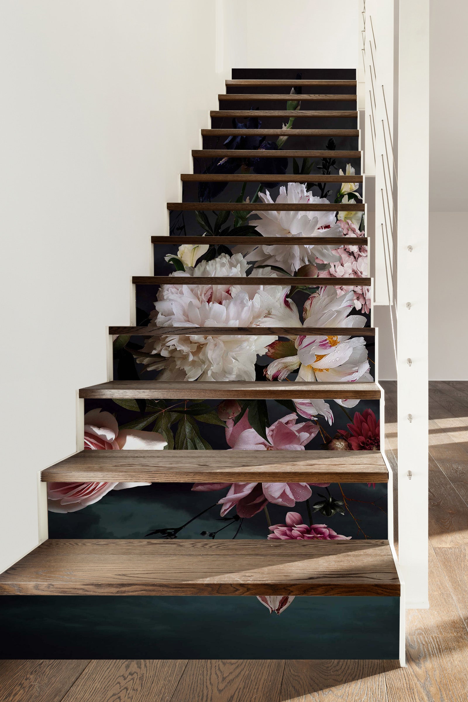3D Elegant Blooming Flowers 502 Stair Risers