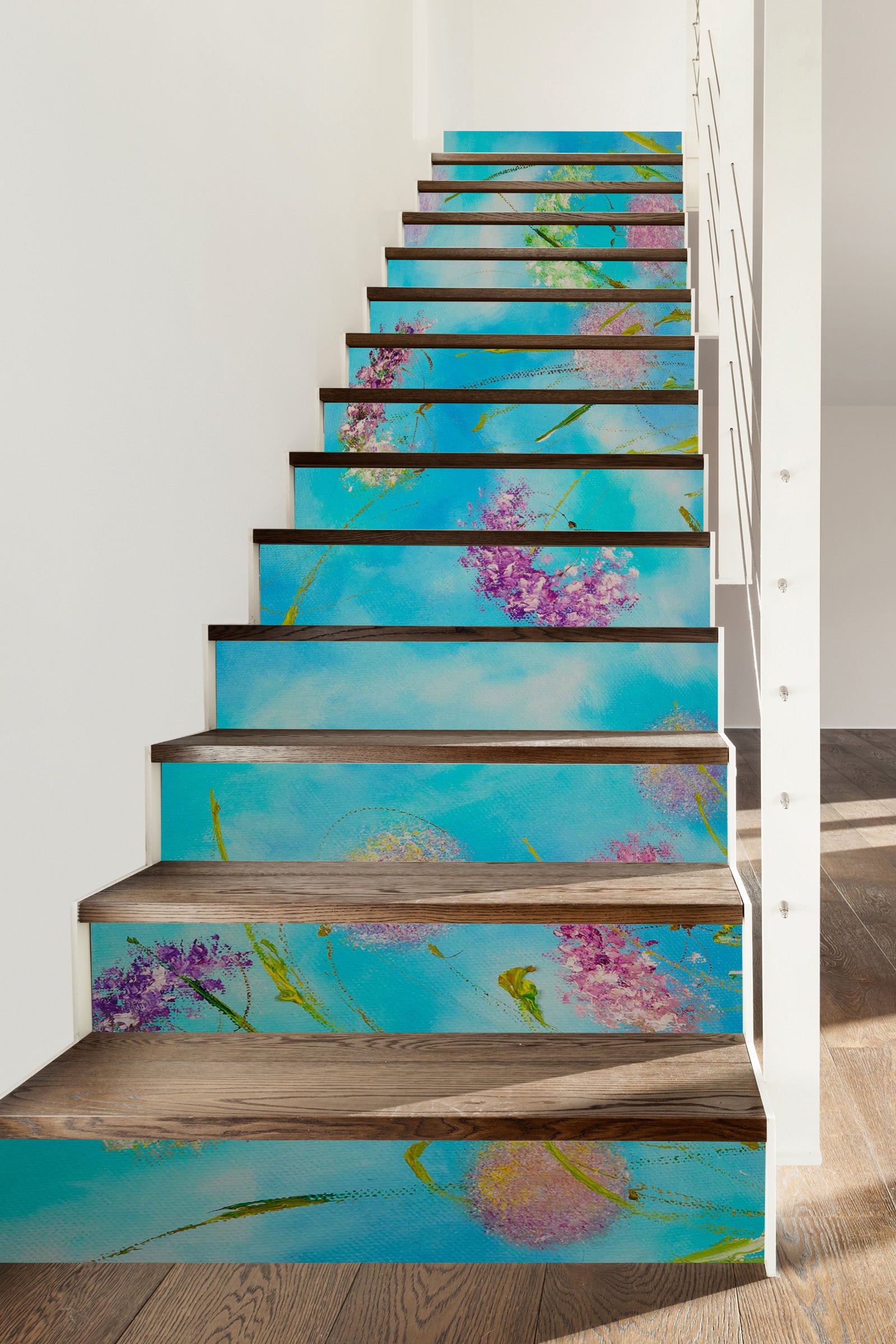3D Purple Flowers 833 Skromova Marina Stair Risers