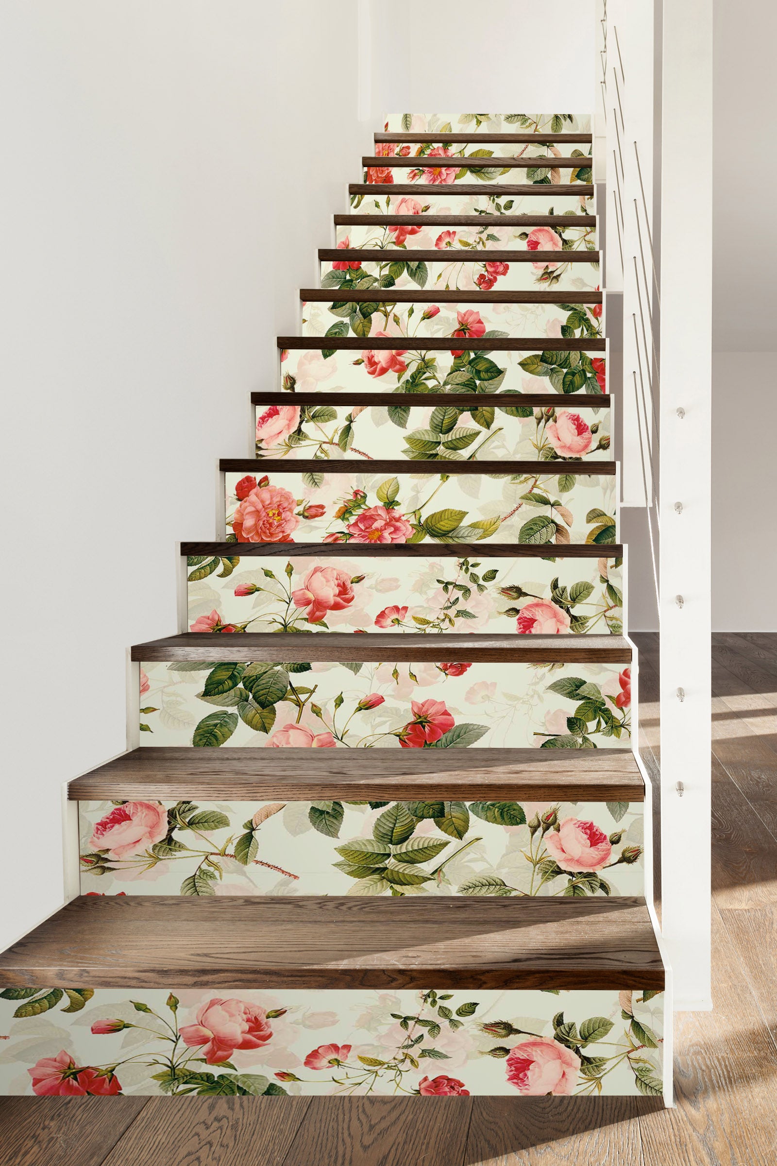 3D Pink Rose 103229 Uta Naumann Stair Risers