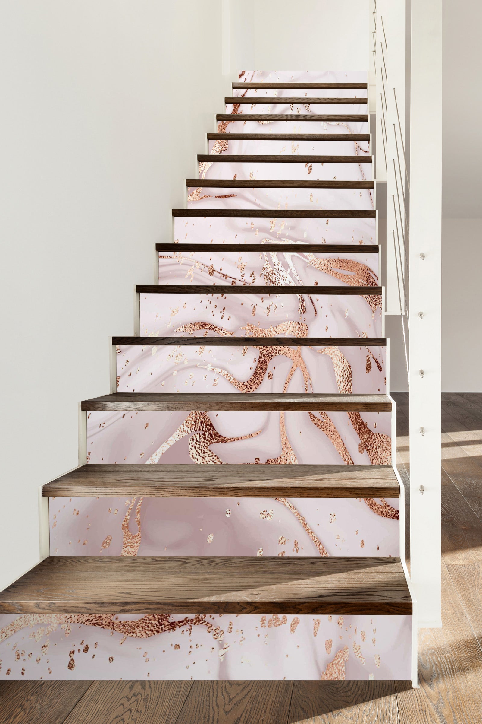 3D Gorgeous Rose Gold 518 Stair Risers