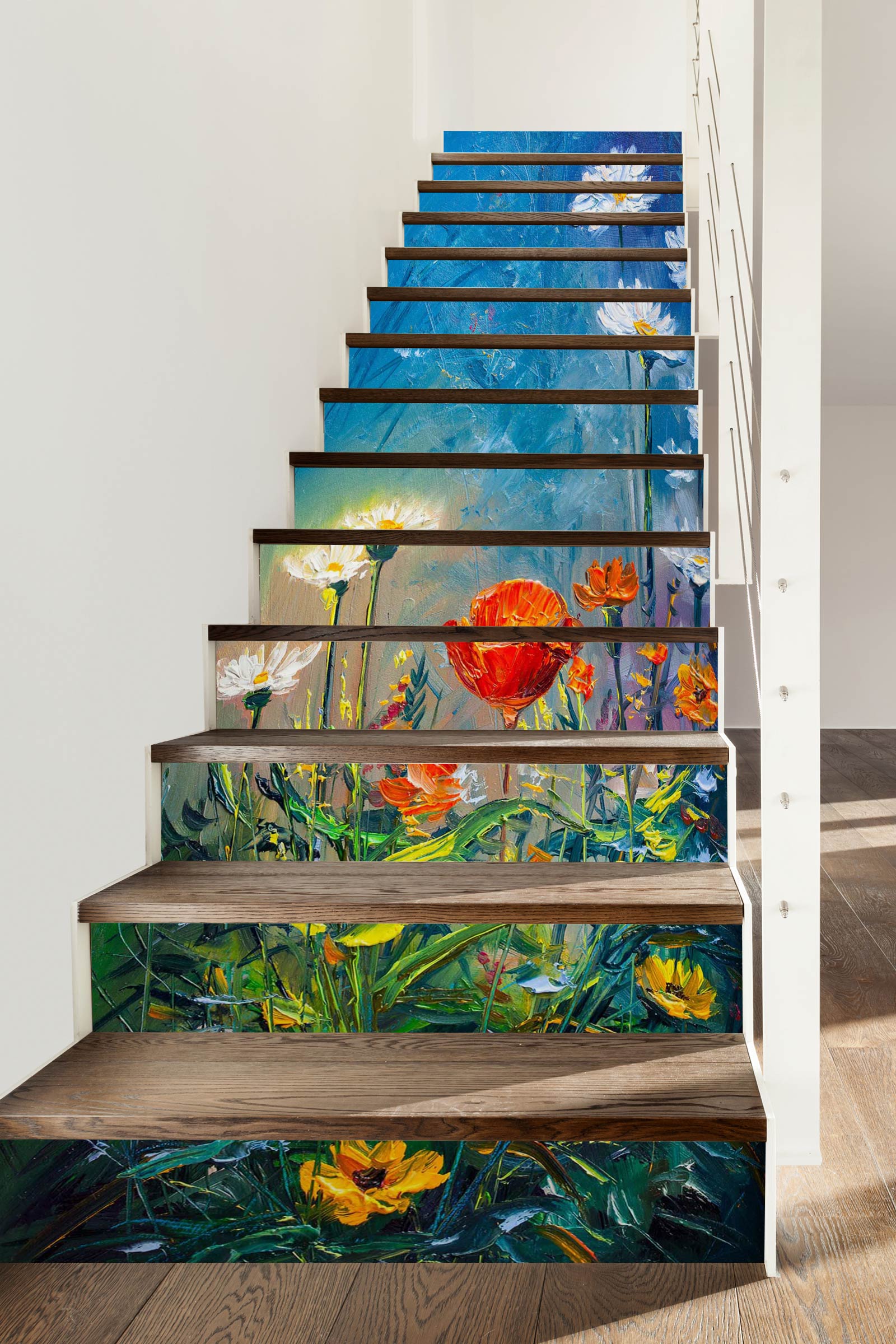 3D Flower Wonderland 292 Stair Risers