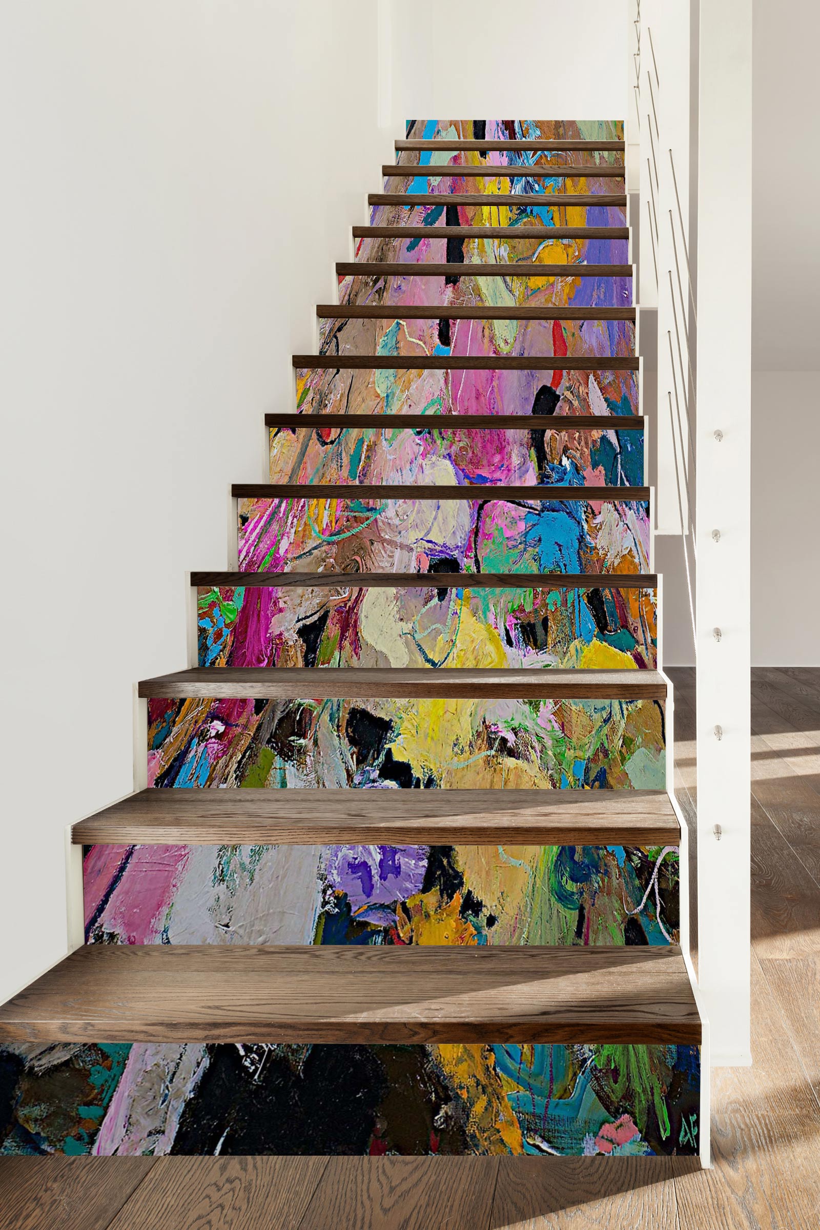 3D Colorful Oil Painting Pattern 89222 Allan P. Friedlander Stair Risers