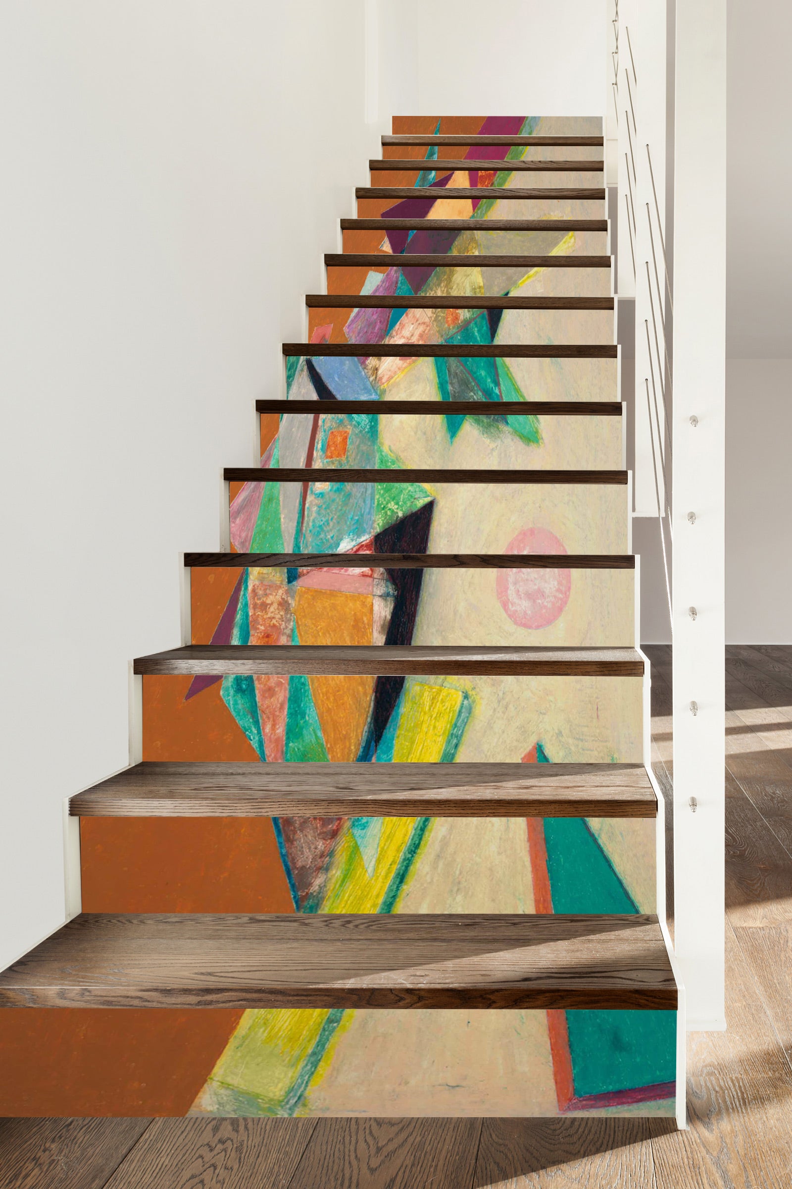 3D Colorful Abstract Painting 90171 Allan P. Friedlander Stair Risers