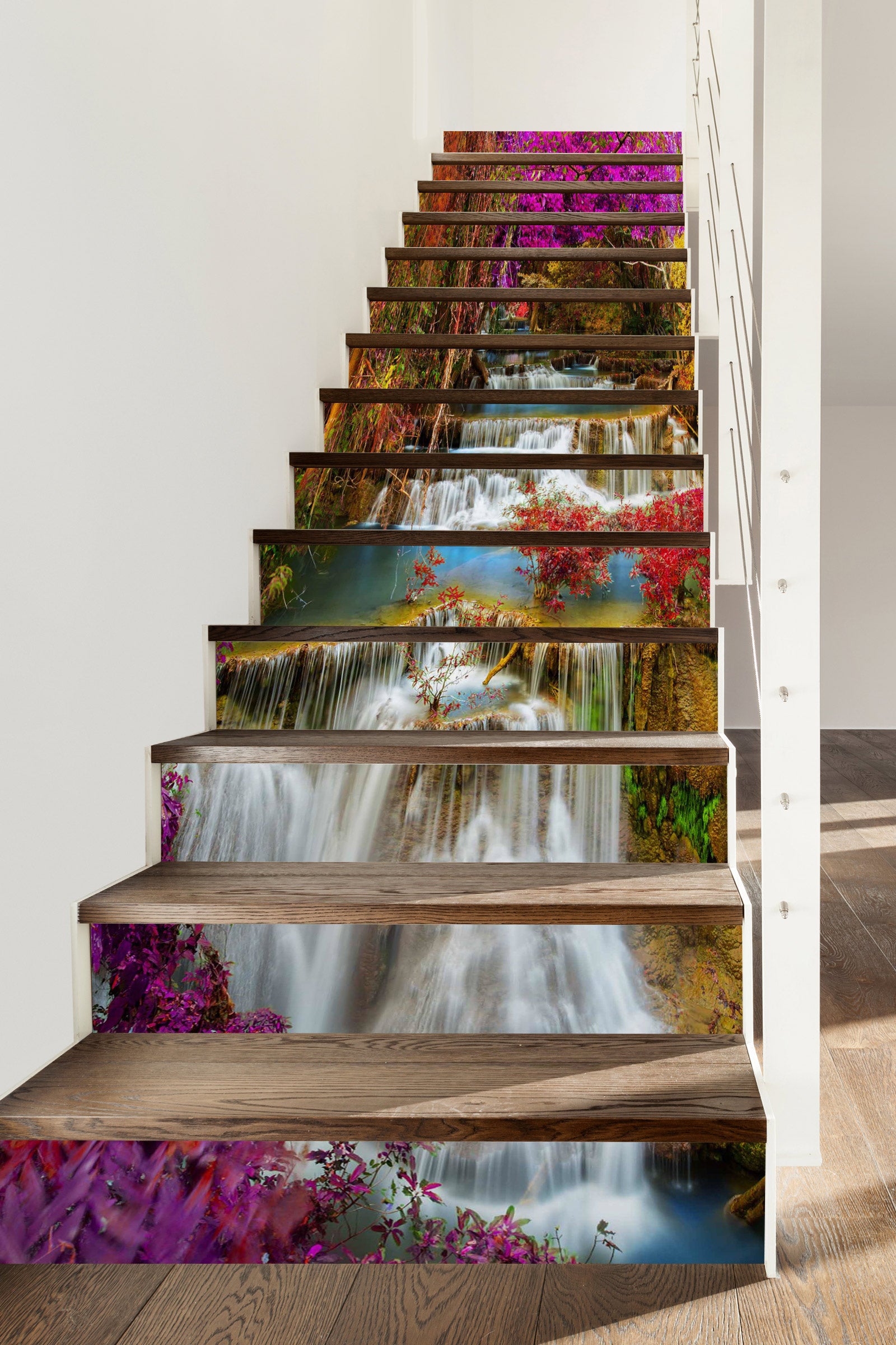3D Wonderland Waterfall 323 Stair Risers