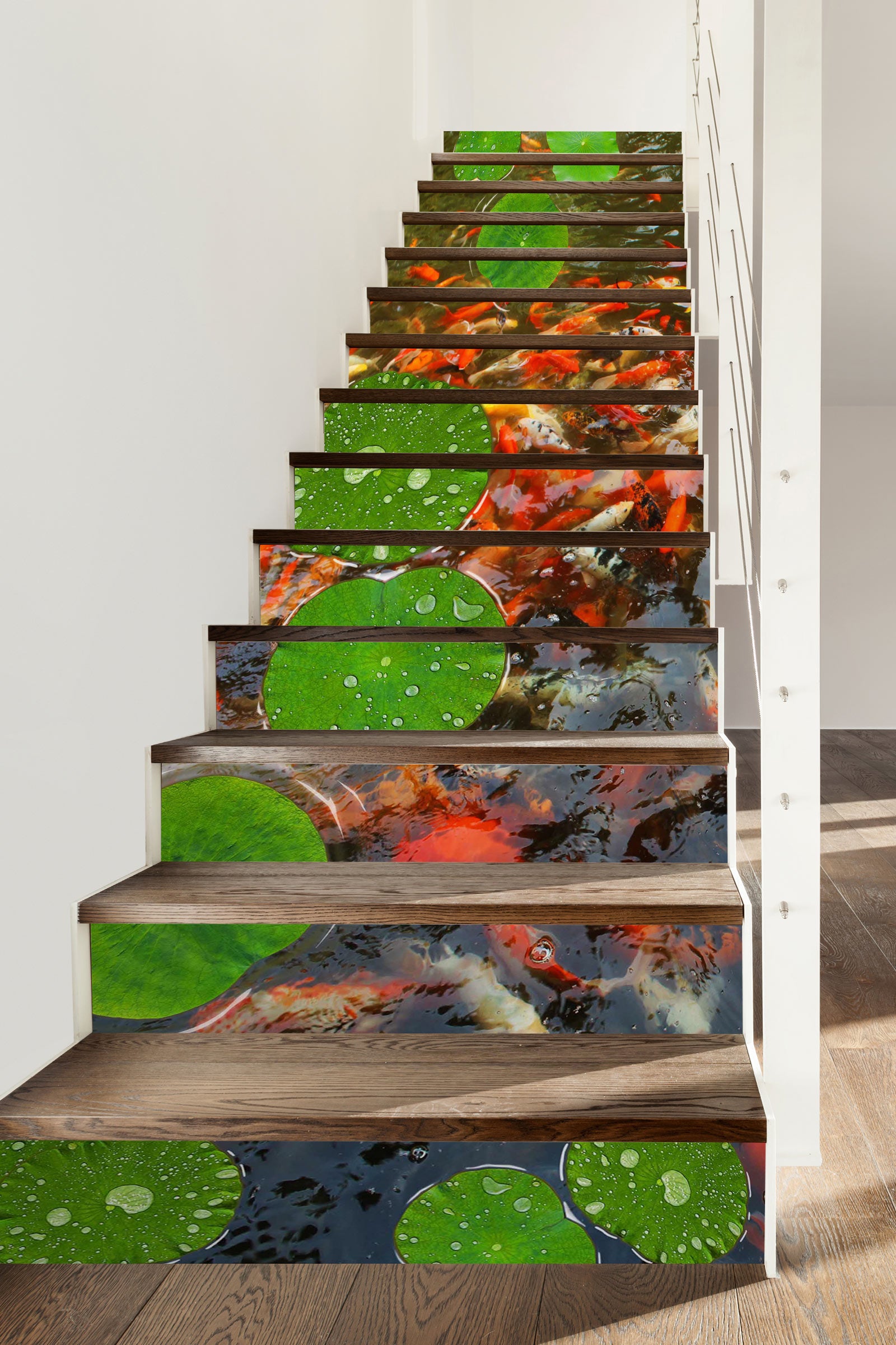3D Lotus Leaf Koi 034 Stair Risers
