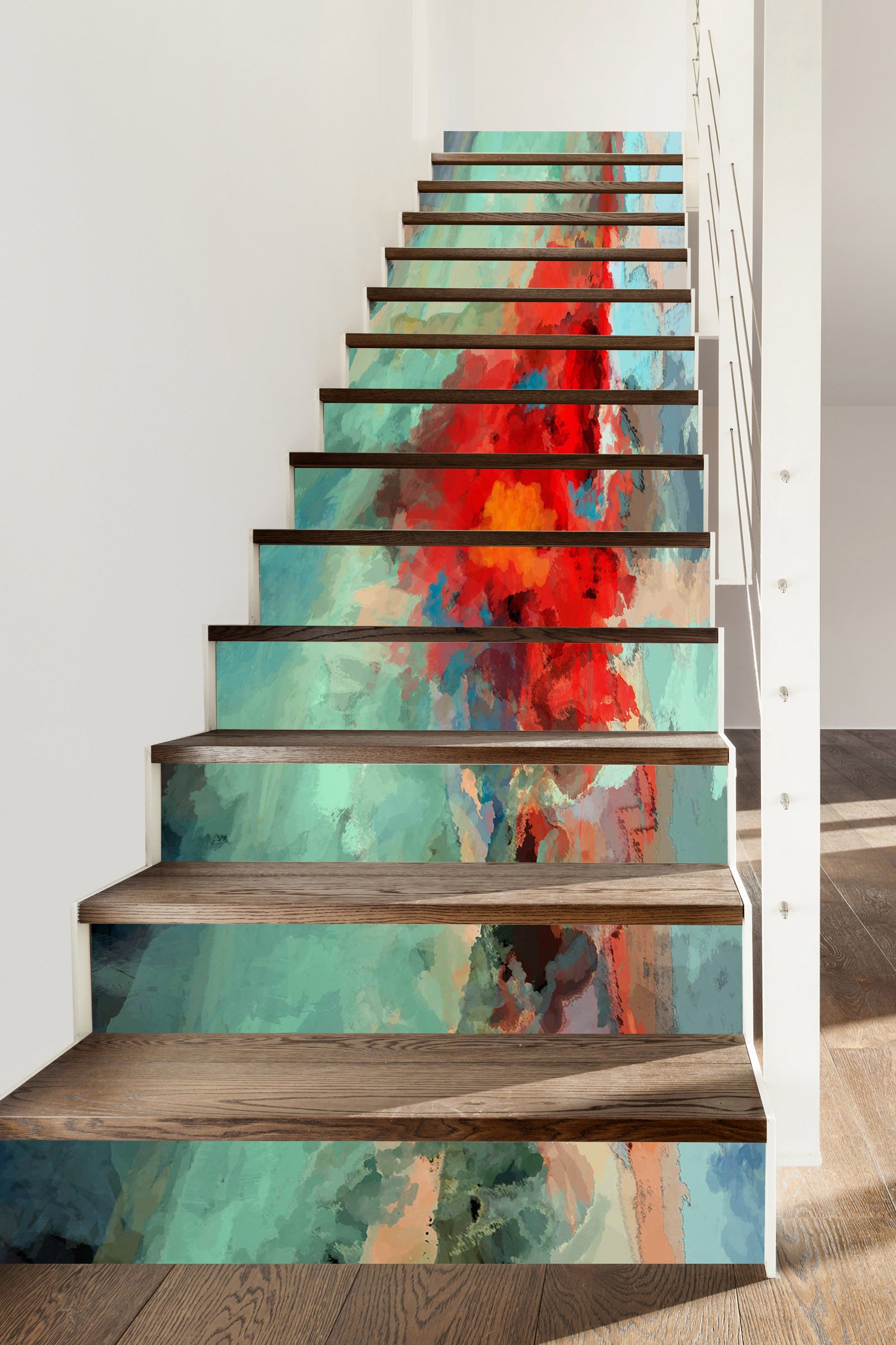 3D Red Paint Pattern 104222 Michael Tienhaara Stair Risers