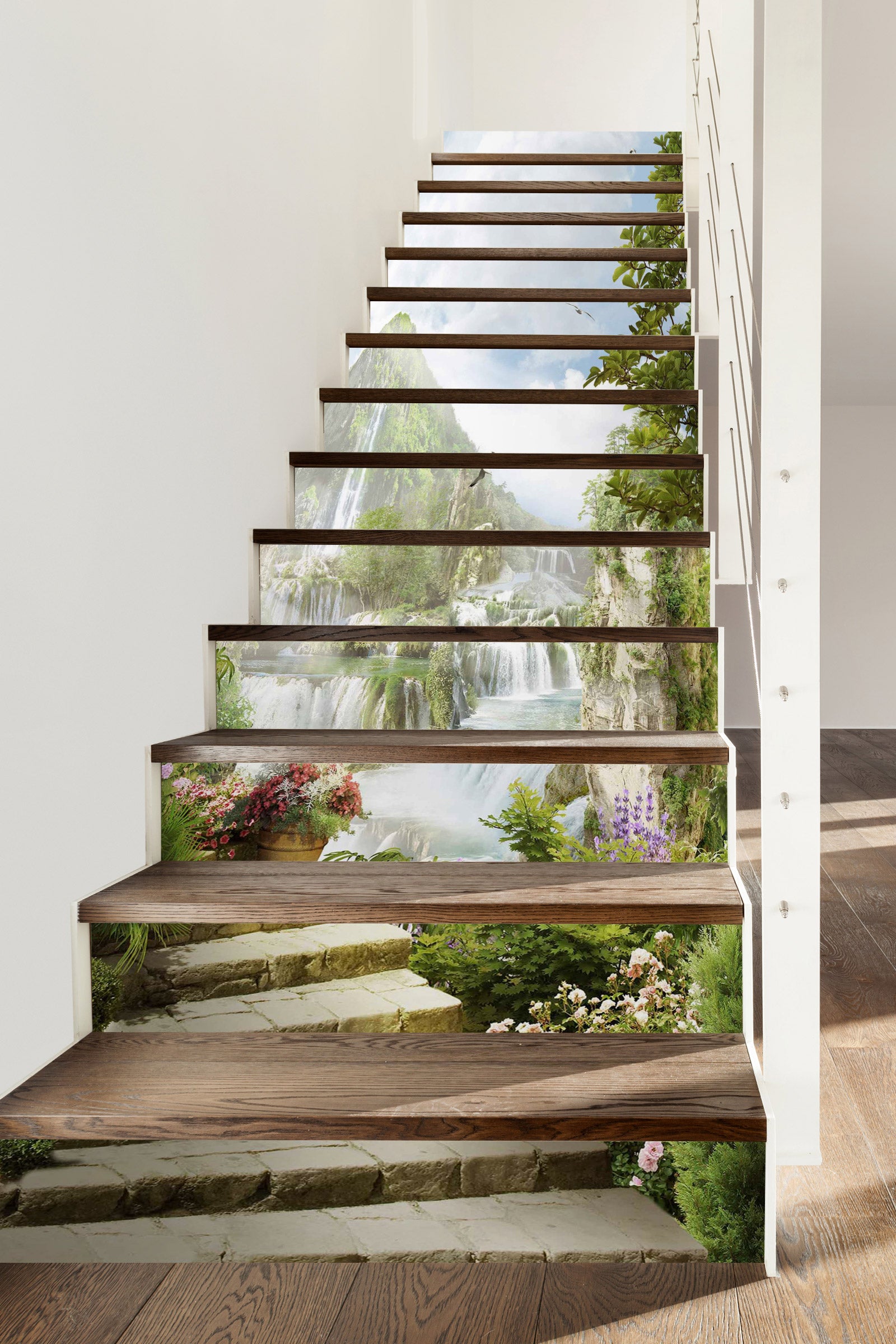 3D Misty Mountains 054 Stair Risers