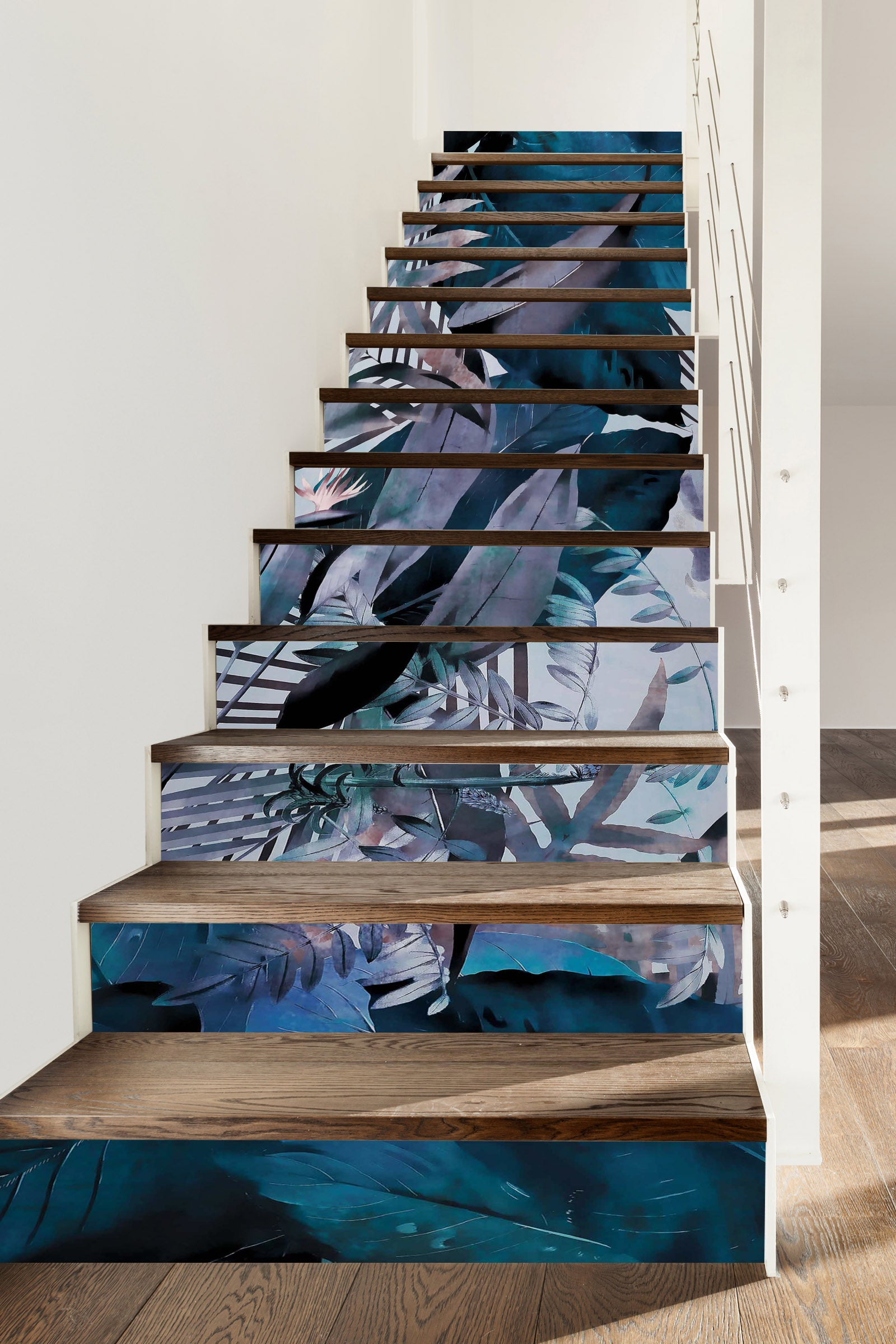 3D Dark Leaves 109182 Andrea Haase Stair Risers