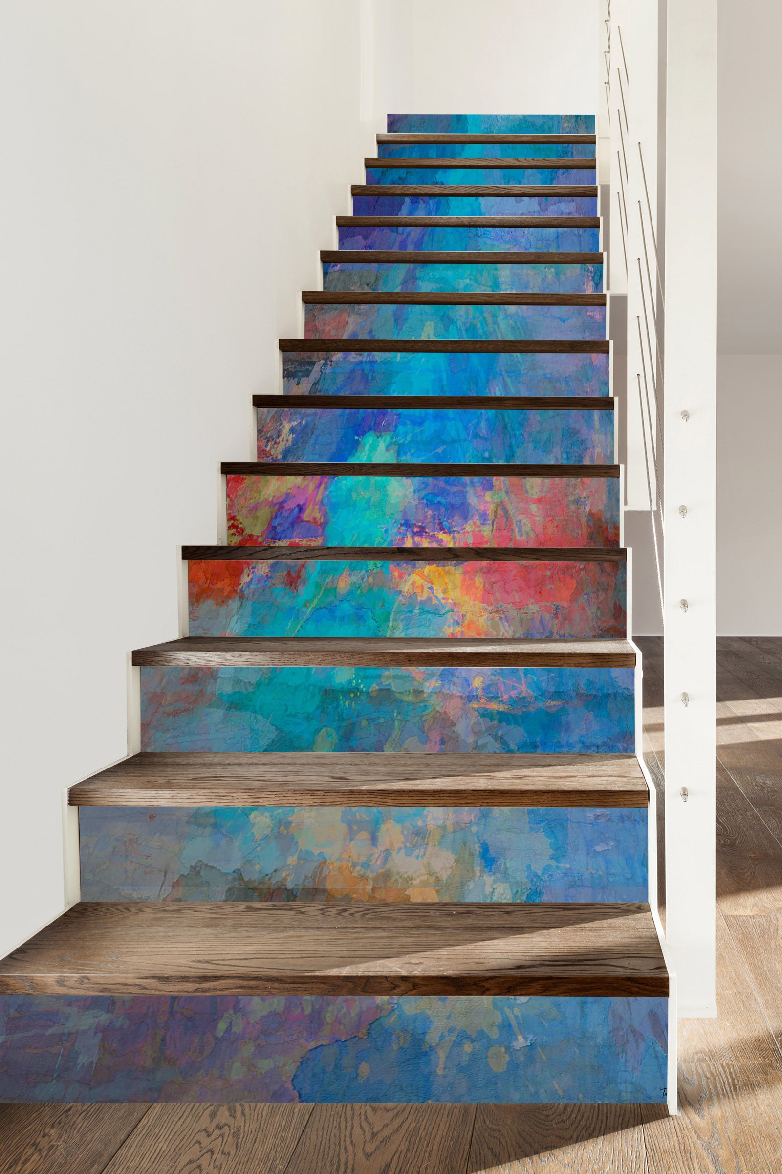 3D Blue Color Texture 104206 Michael Tienhaara Stair Risers