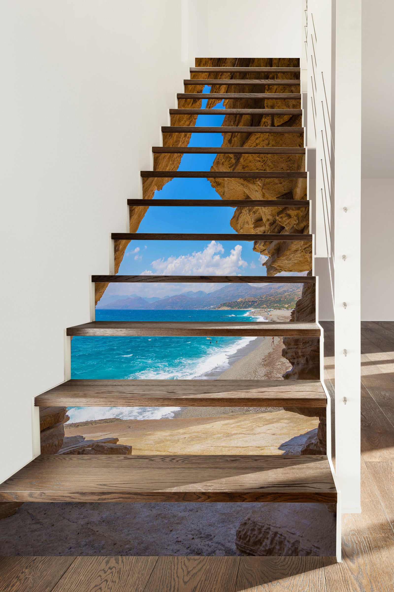 3D Sunny Seaside 427 Stair Risers