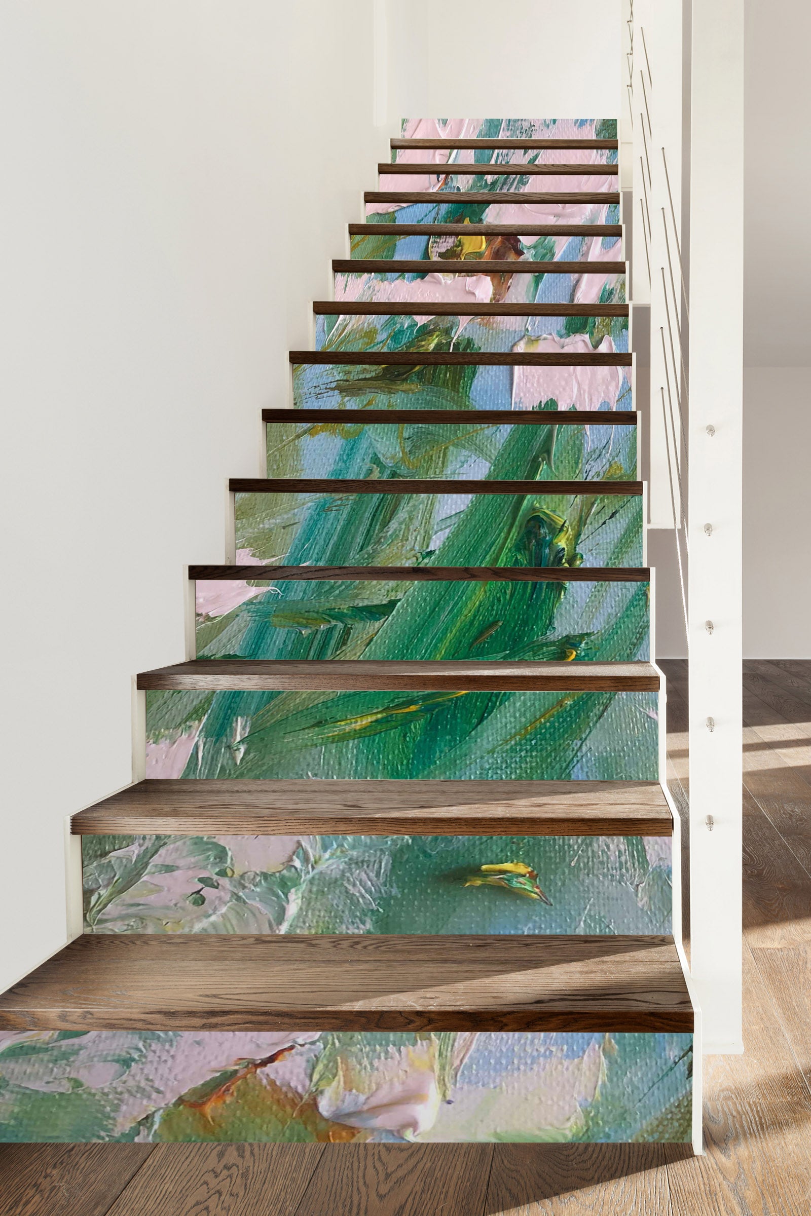 3D Green Leaves 2018 Skromova Marina Stair Risers