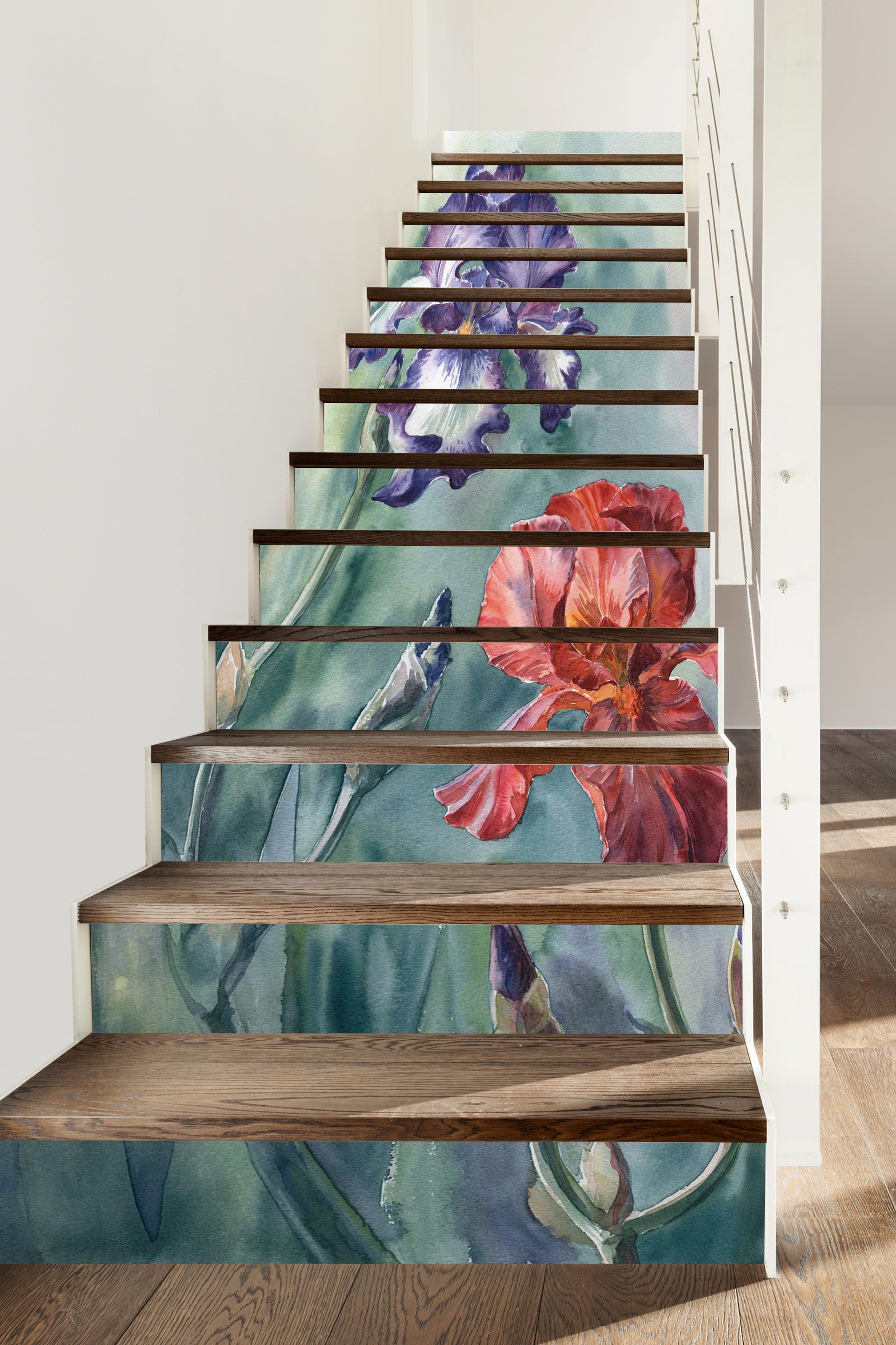 3D Two-color Flowers Blooming In Withering 437 Stair Risers