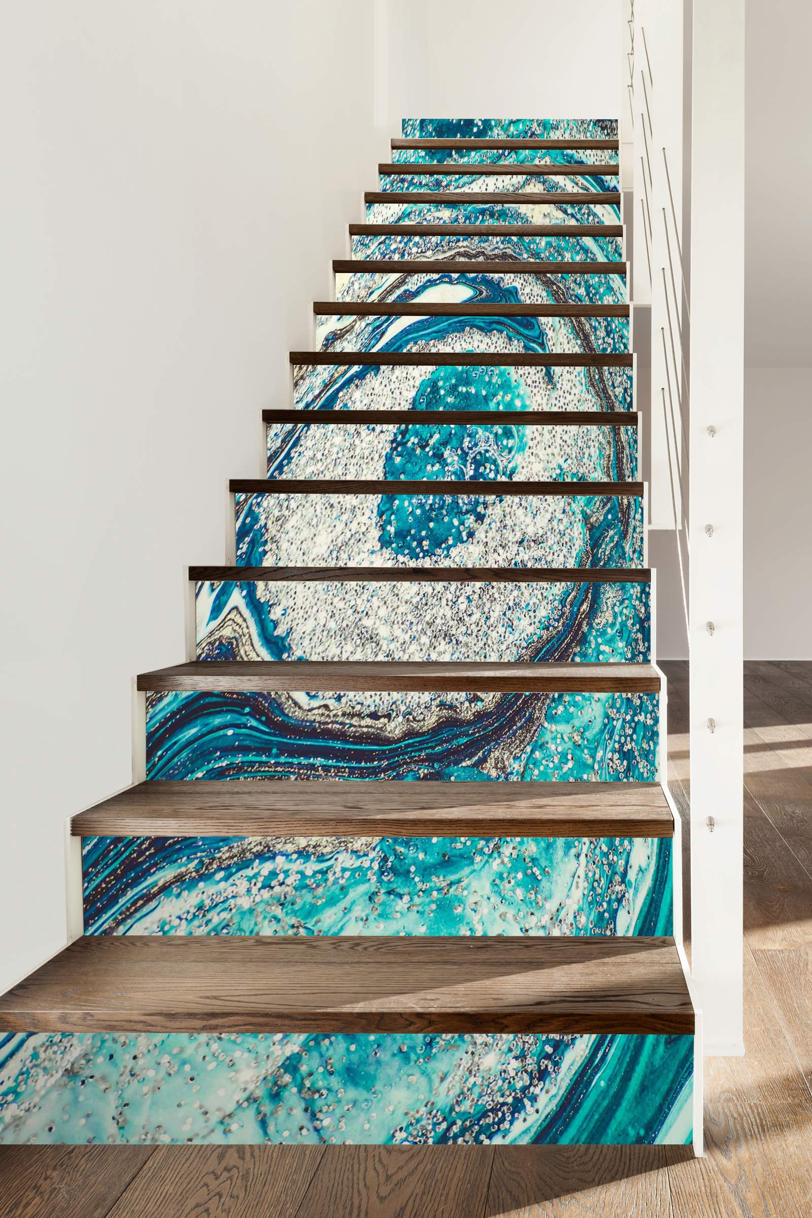 3D Simmering Blue Eyes 482 Stair Risers