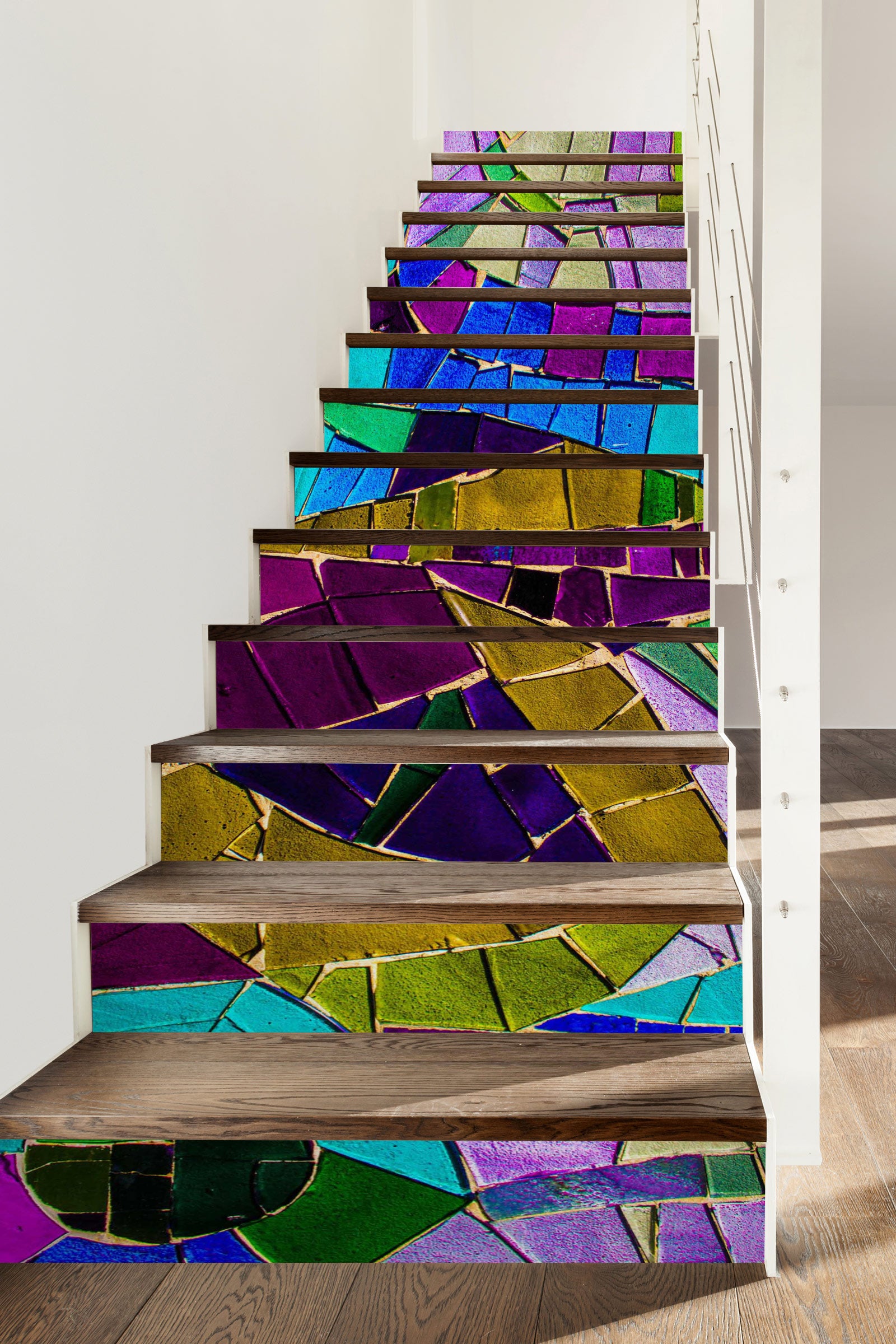 3D Stained Glass Stitching 473 Stair Risers