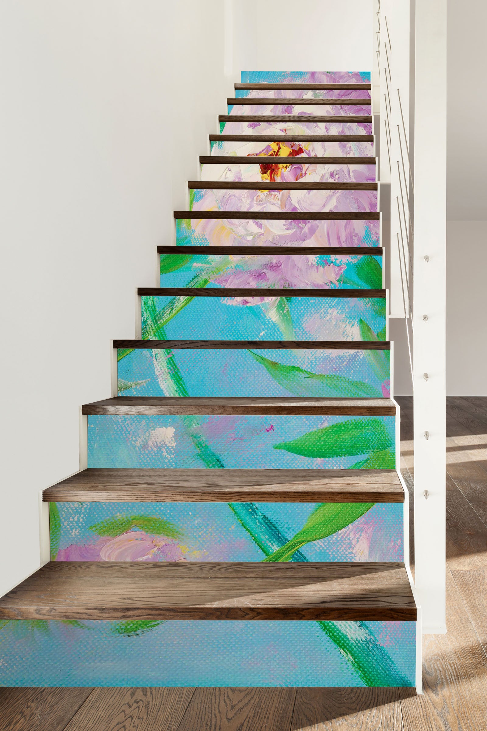 3D Pink Flower Leaves 2146 Skromova Marina Stair Risers